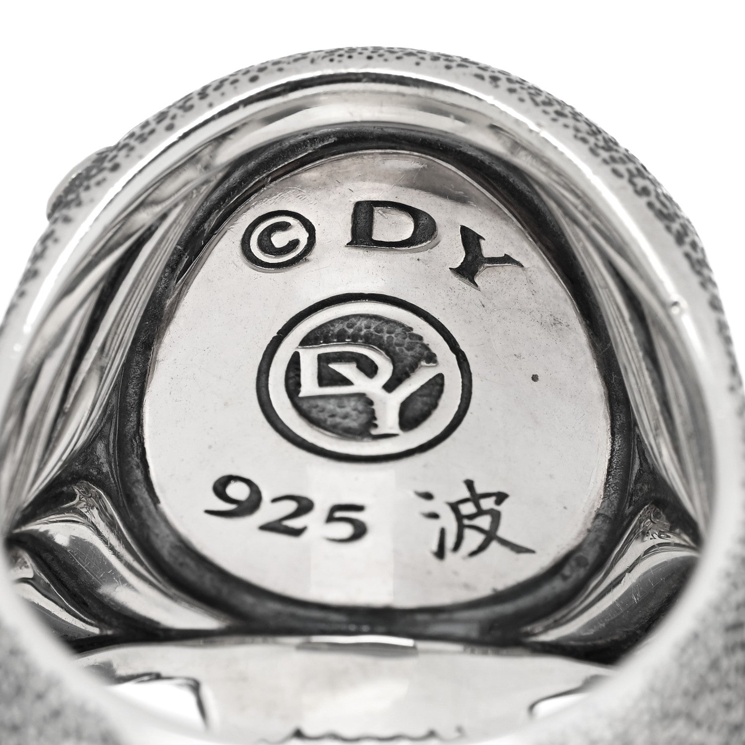 David Yurman Sterling Silver Black Diamond Waves Skull Ring 62 10 4 of 4