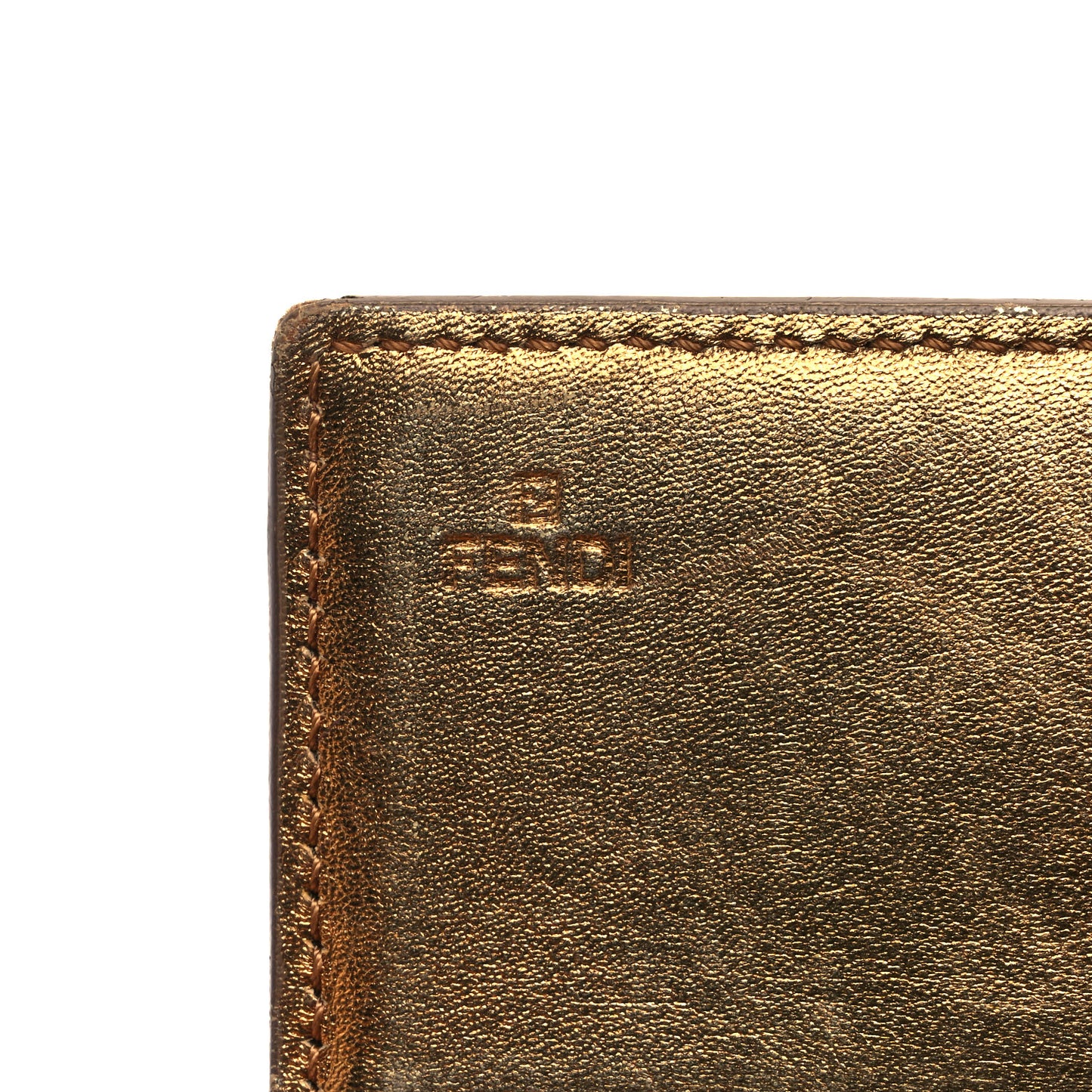 Metallic Logo Continental Wallet Gold