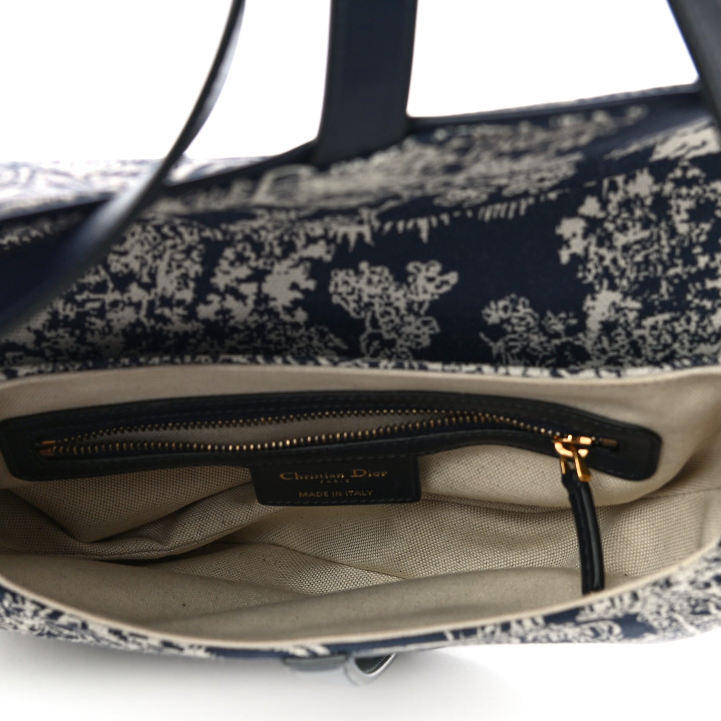 Canvas Embroidered Dioriviera Saddle Bag Blue