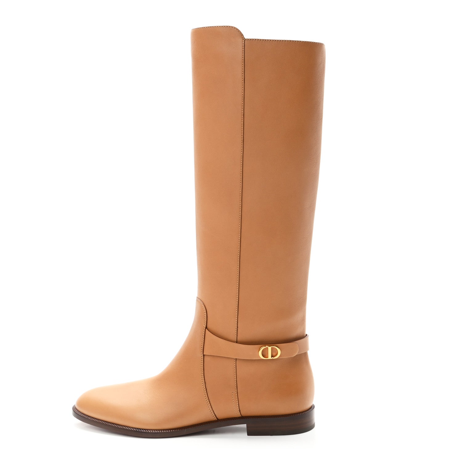 Christian Dior Soft Calfskin Empreinte High Boot 39.5 Ochre Brown 1 of 9