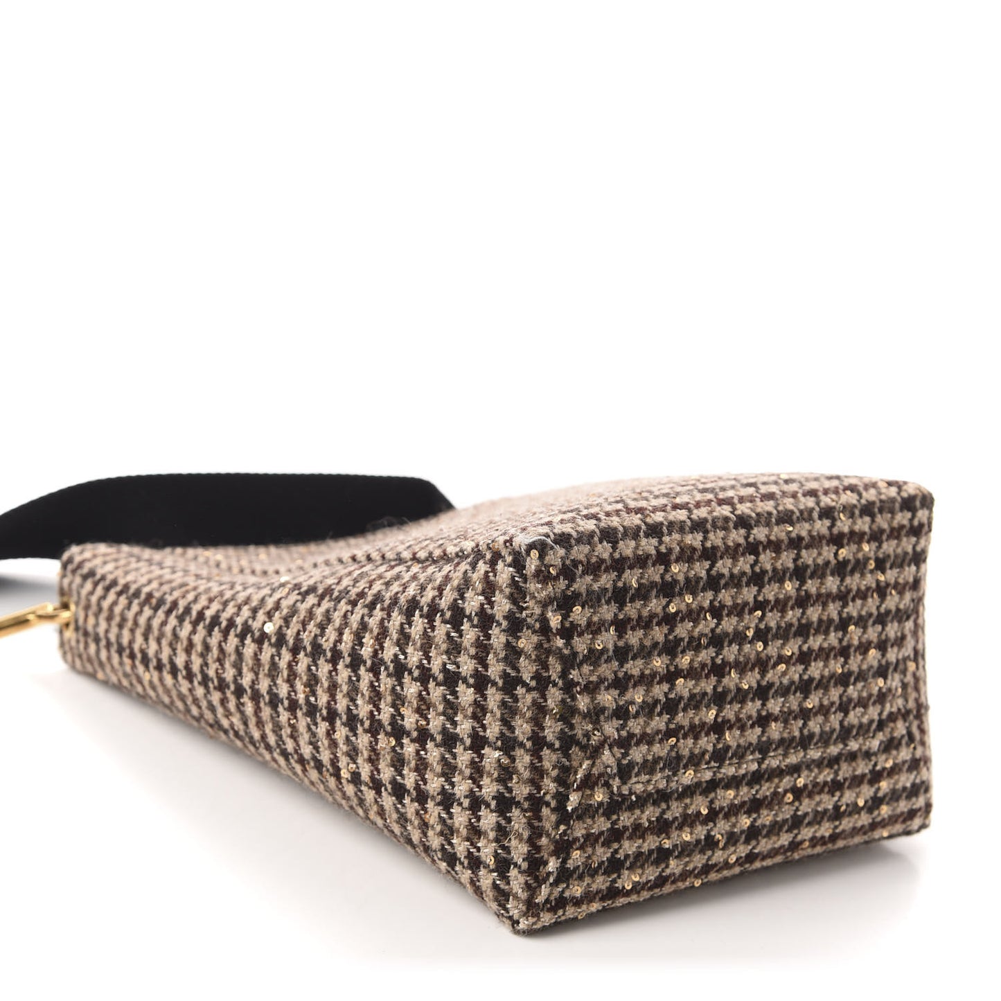 Tweed Small Sangle Bucket Bag Beige