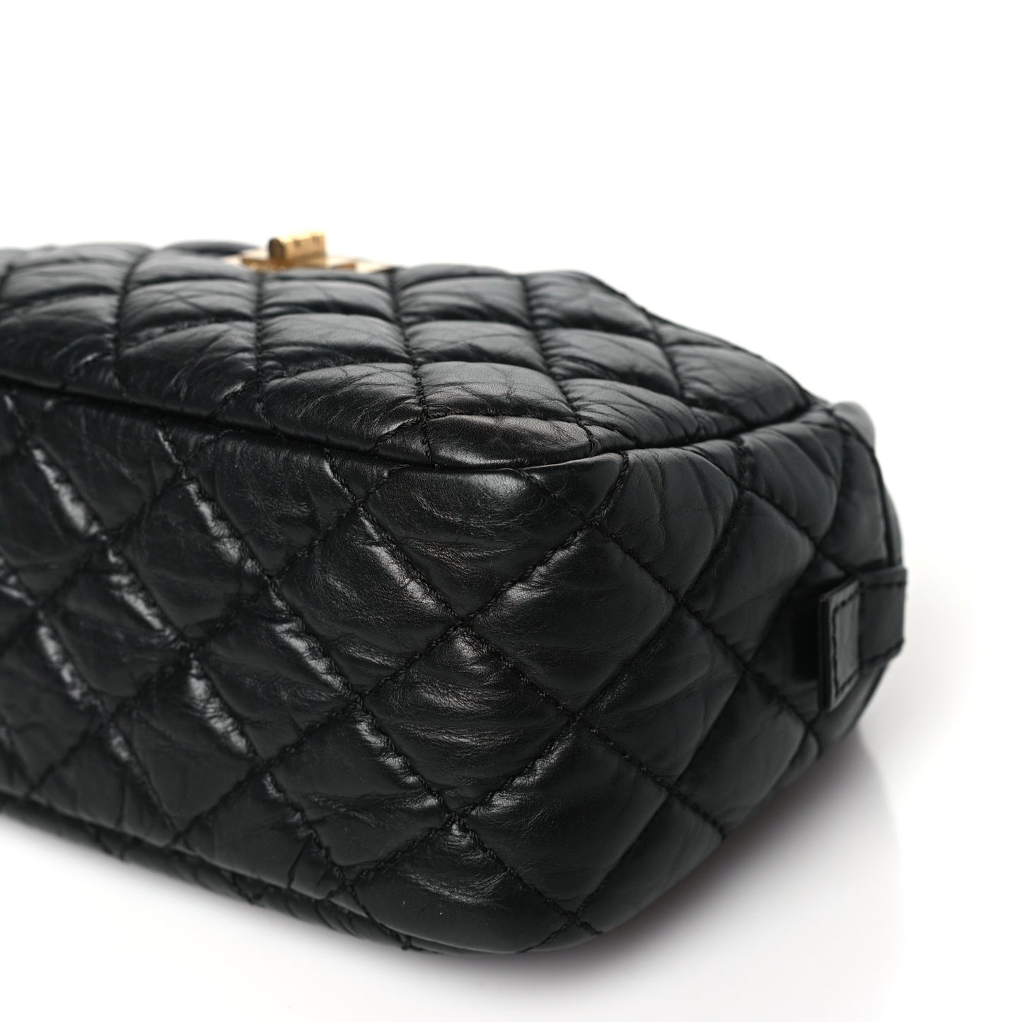 Aged Calfskin Quilted Small Reissue Camera Case Black