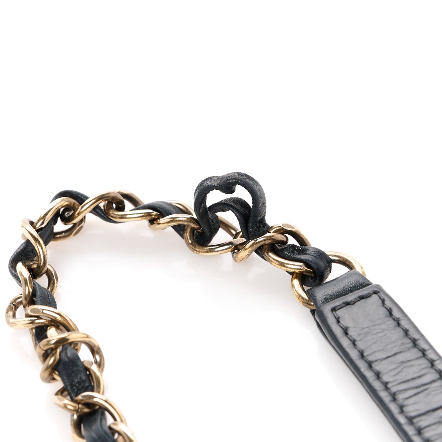 Iridescent Calfskin Small Happy Stitch Flap Black