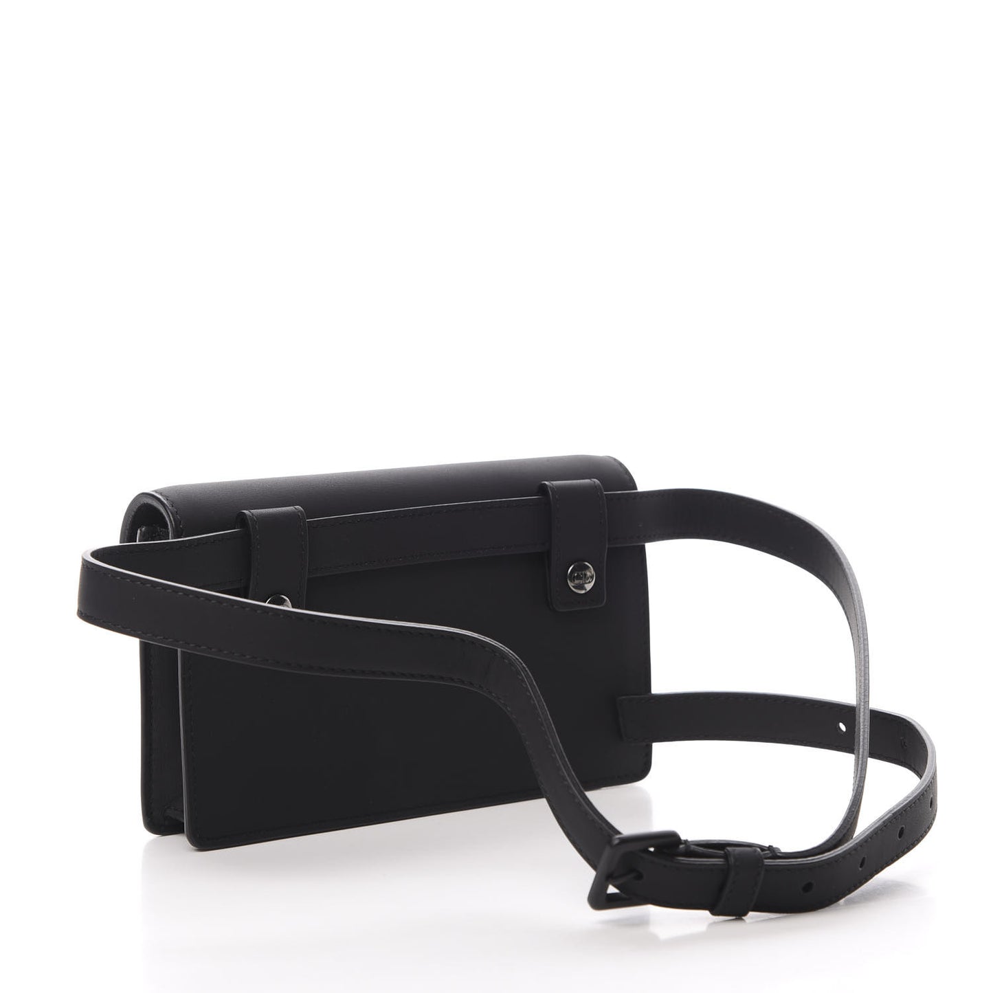 Ultra Matte Calfskin Saddle Belt Bag Black