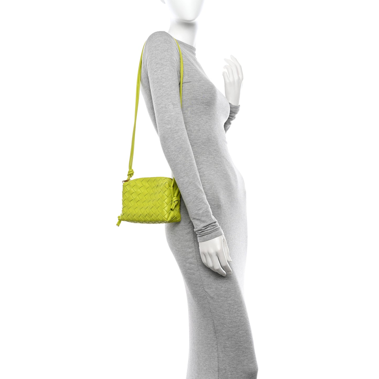 Nappa Intrecciato Mini Loop Camera Bag Acid Kiwi