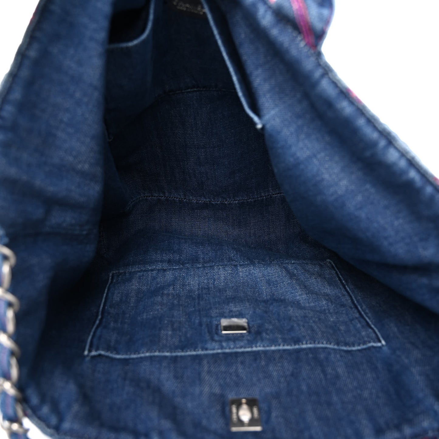 Denim Stitched Coco Beach Shopping Tote Blue