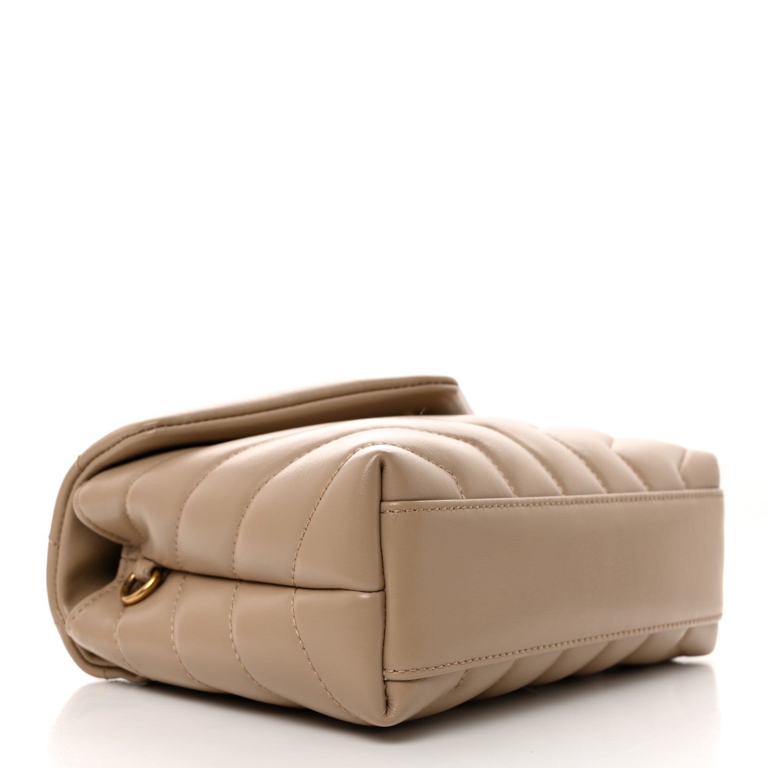 Saint Laurent Calfskin Y Quilted Monogram Toy Loulou Crossbody Bag Dark Beige 4 of 11