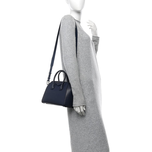 Sugar Goatskin Mini Antigona Navy