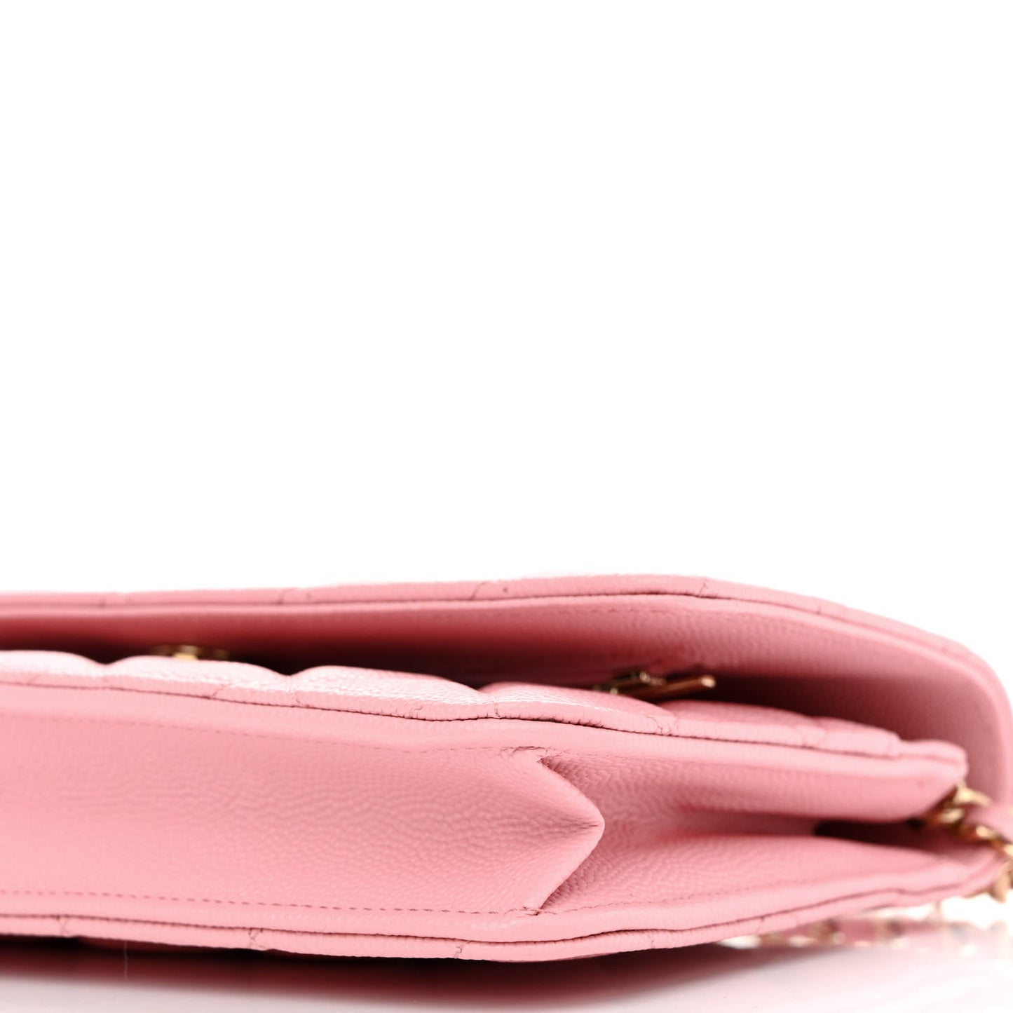 Caviar Quilted Wallet On Chain WOC Light Pink