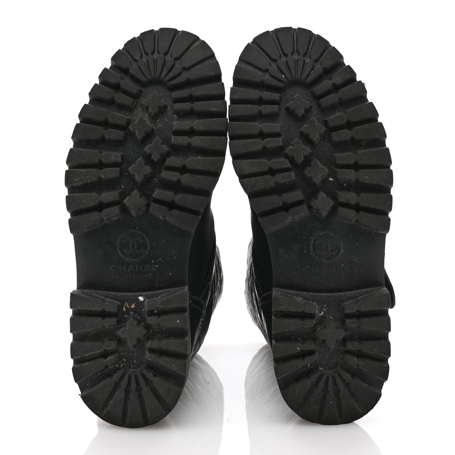 Chanel Calfskin Quilted Buckle Biker Boots 36 Black 6 of 9