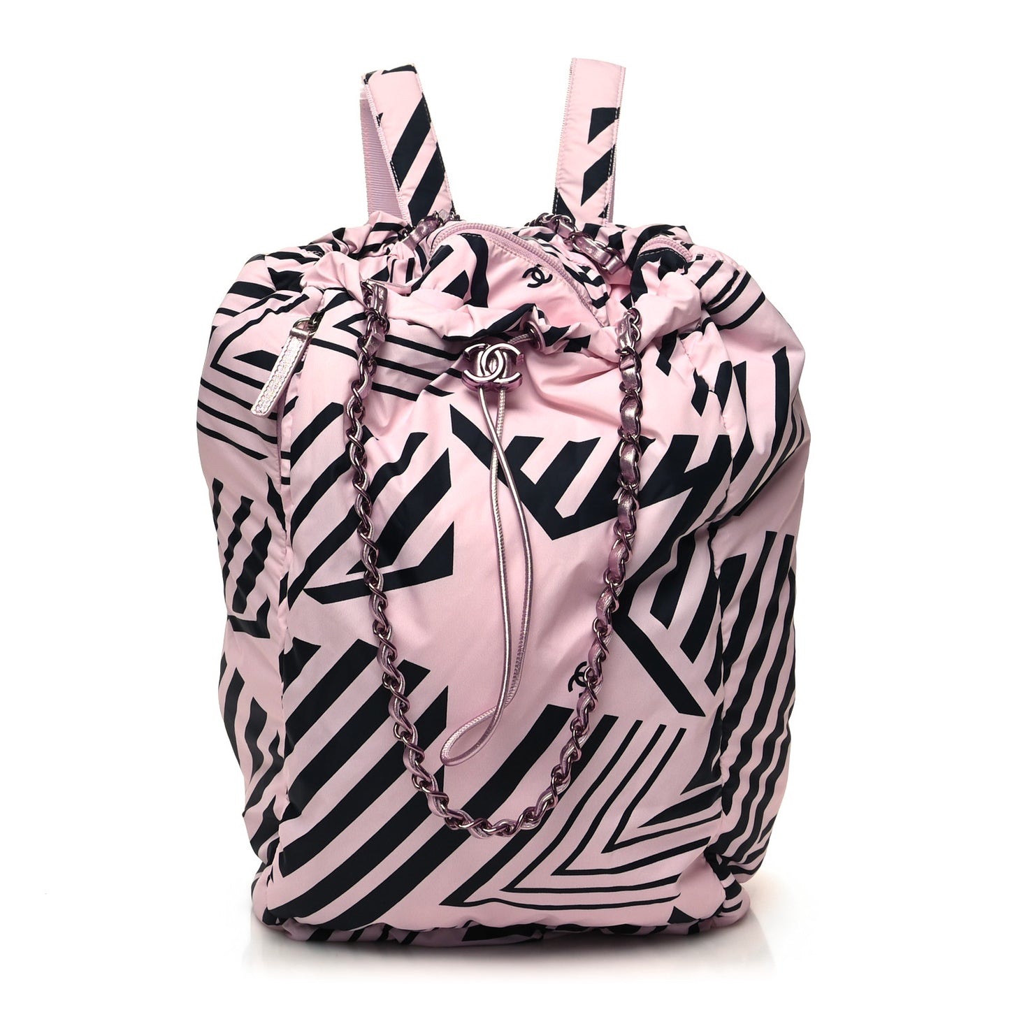 Nylon Coco Beach Backpack Pink Black
