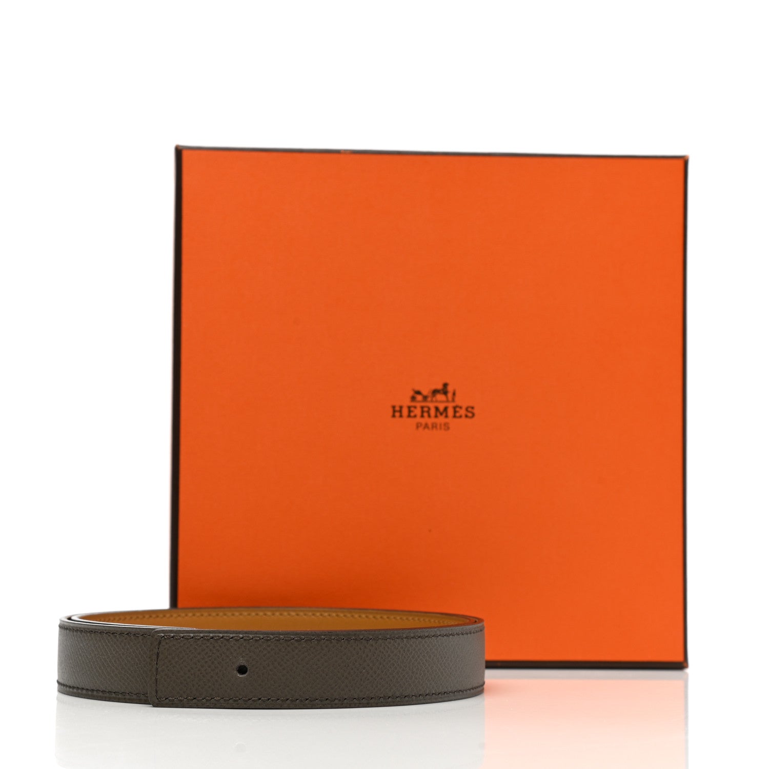 Hermes Swift Epsom 24mm Belt Strap 75 Ochre Etain 8 of 8