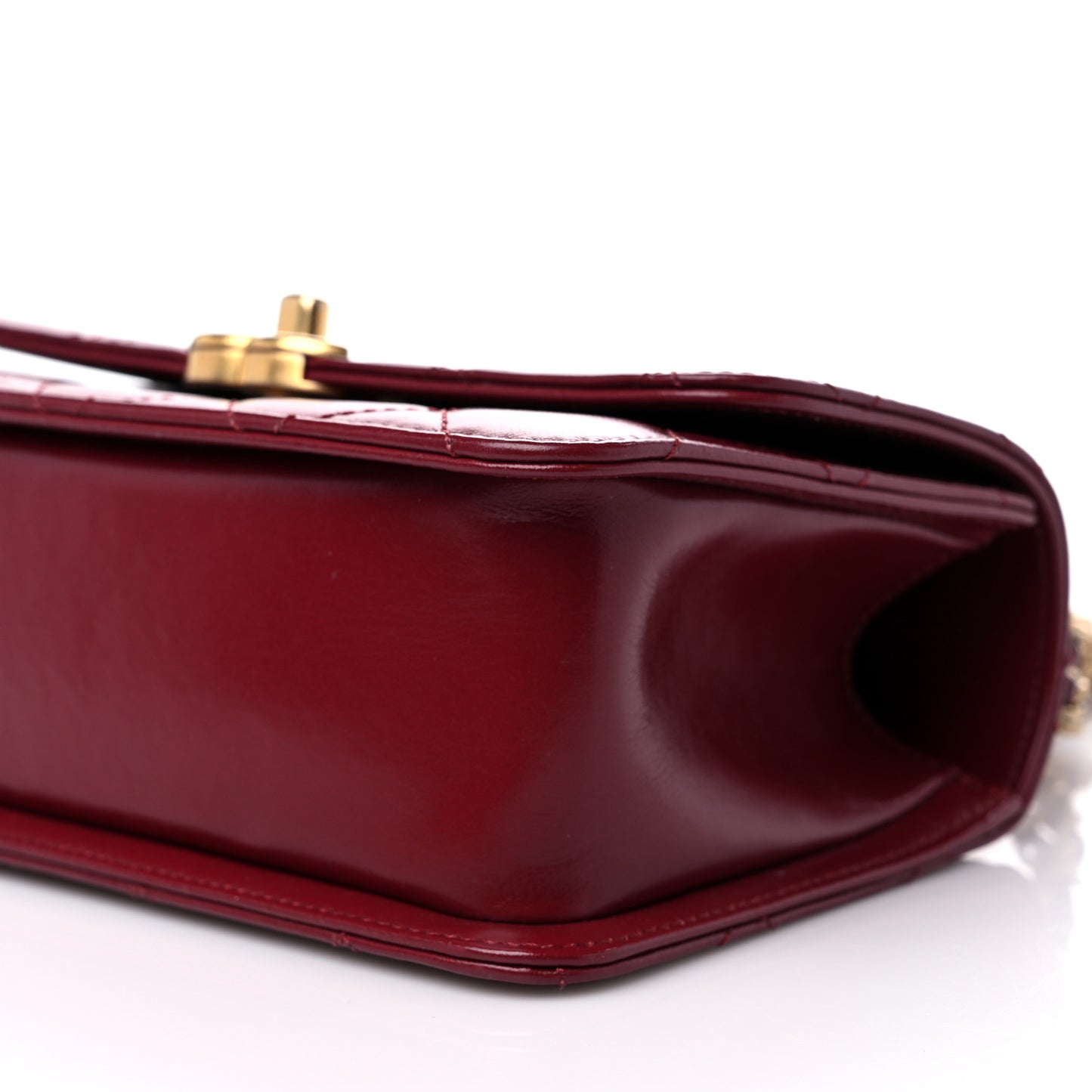 Calfskin Quilted Mini Perfect Fit Flap Burgundy