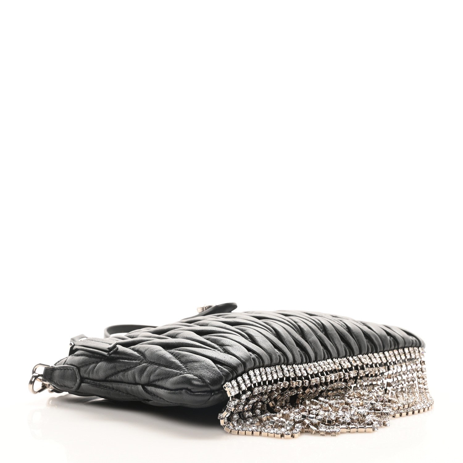 Miu Miu Nappa Matelasse Crystal Mini Crossbody Black 4 of 10