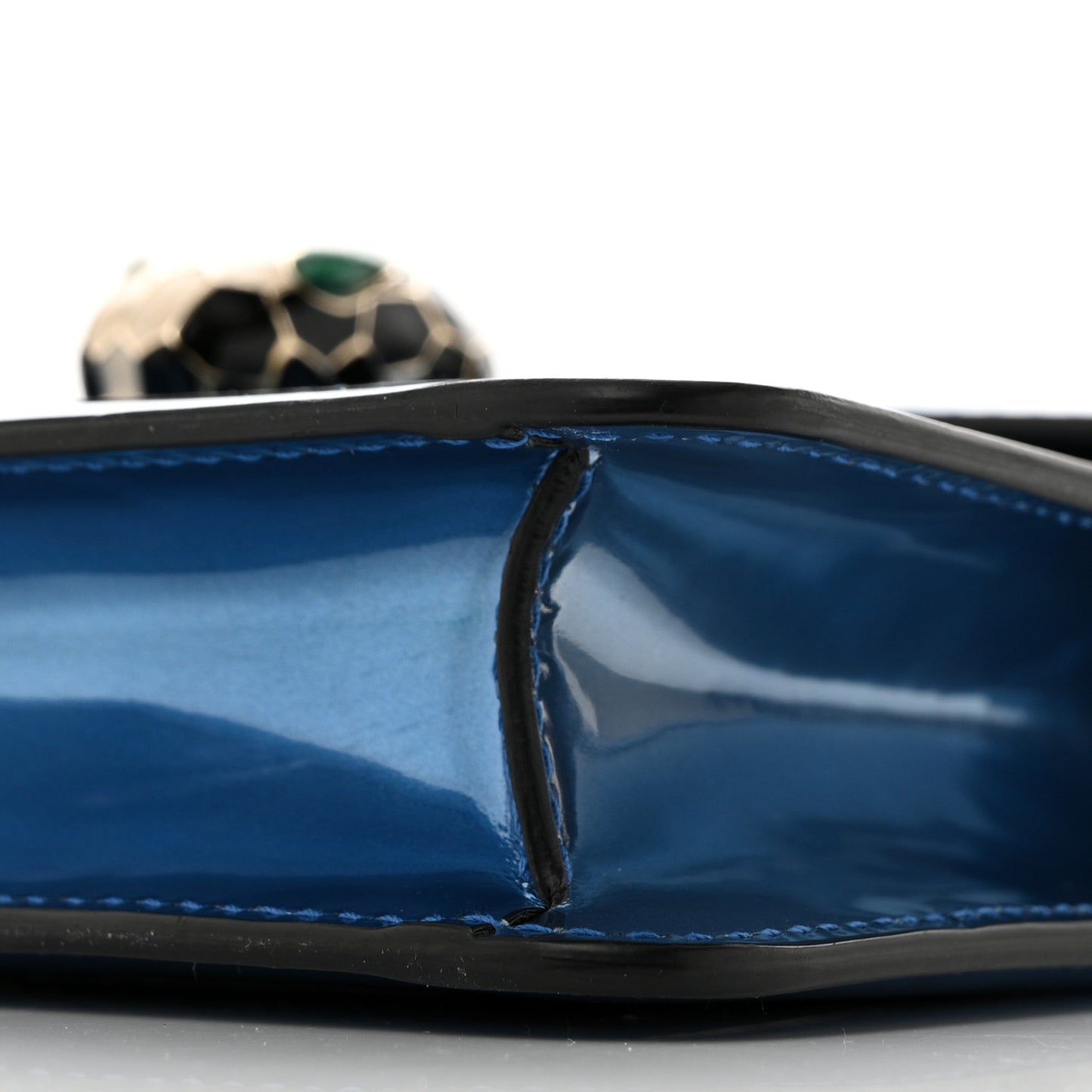 Metallic Calfskin Small Serpenti Forever Snake Strap Crossbody Bag Blue