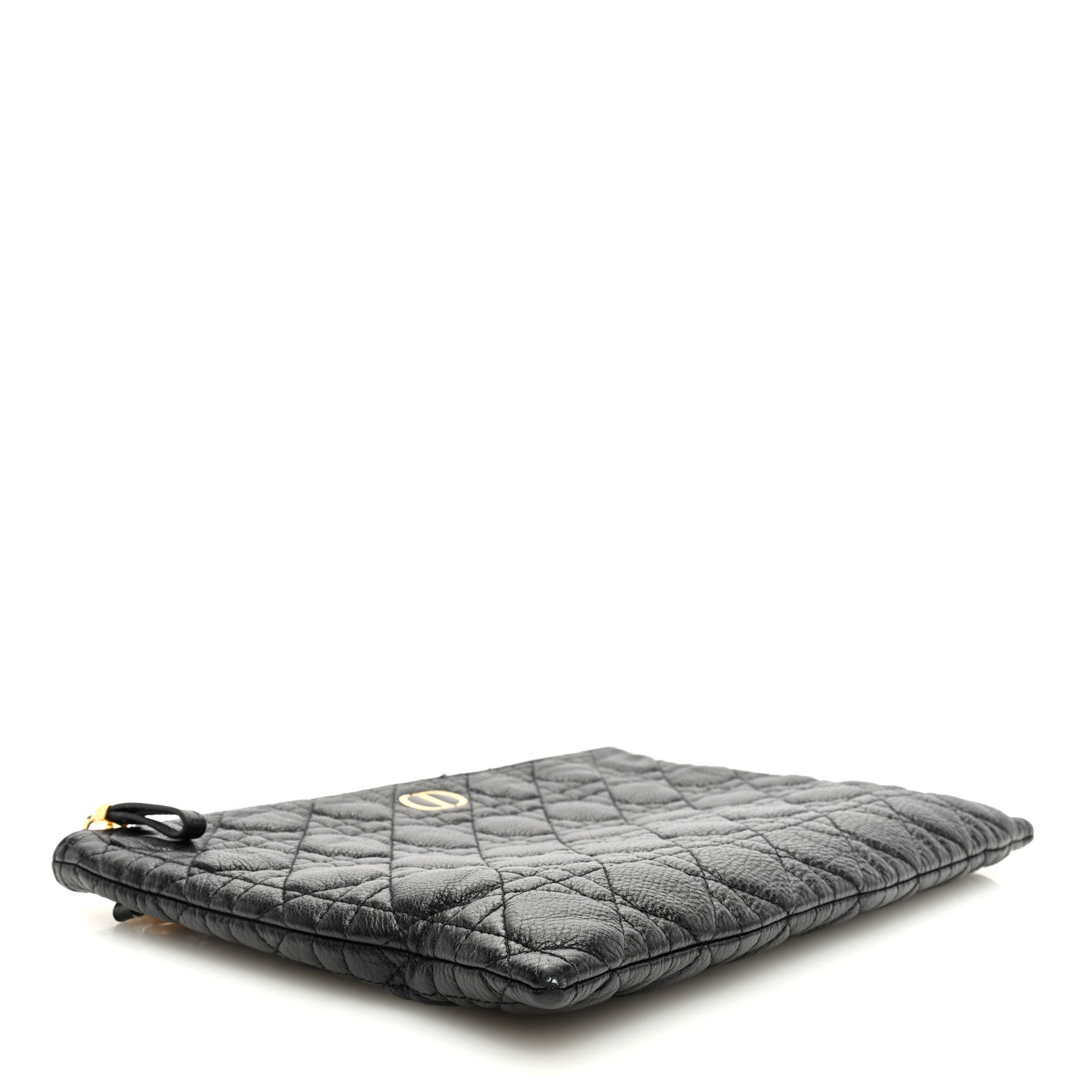 Christian Dior Supple Calfskin Cannage Large Caro Daily Pouch Black 4 of 7