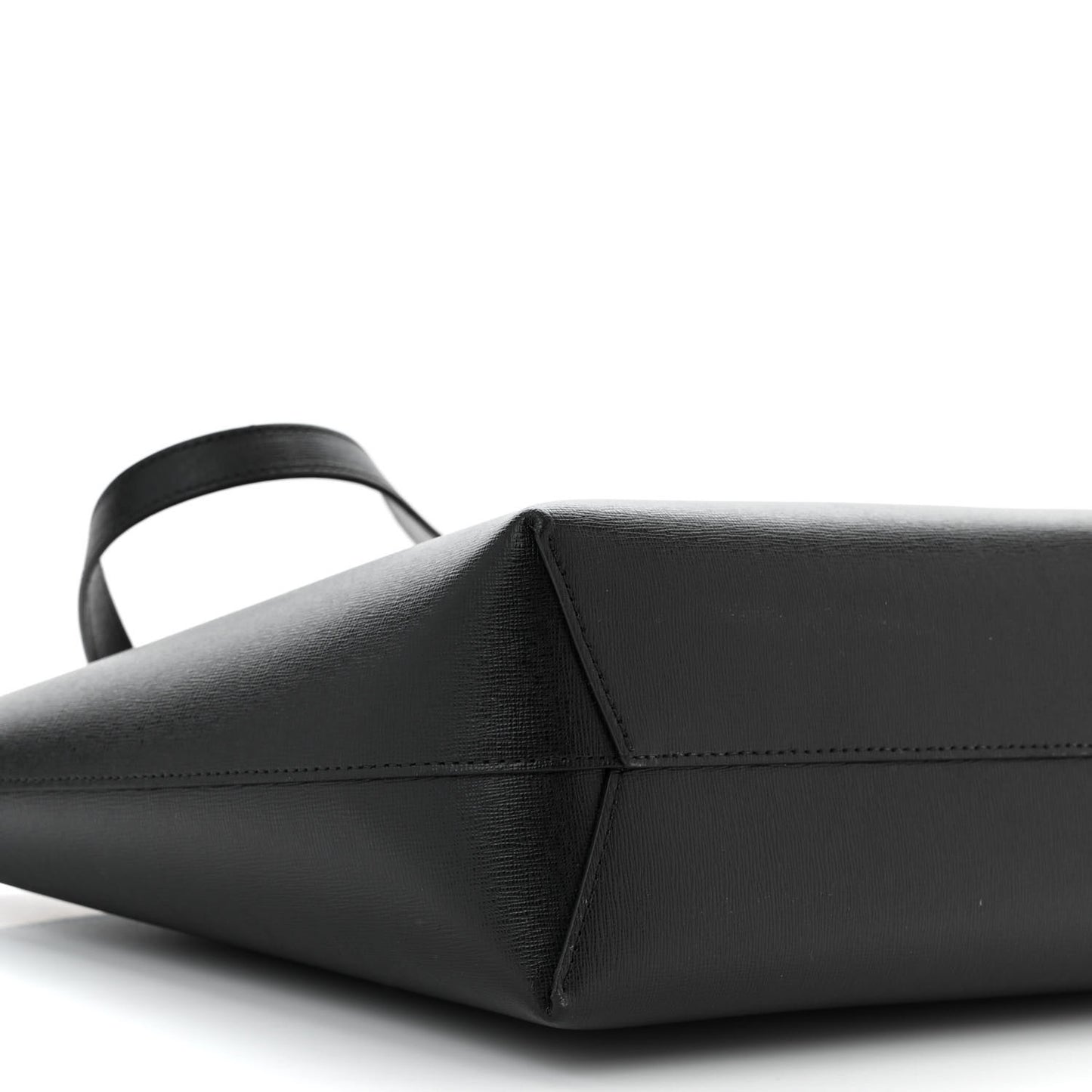 Saffiano Small Zip Tote Black Flamma