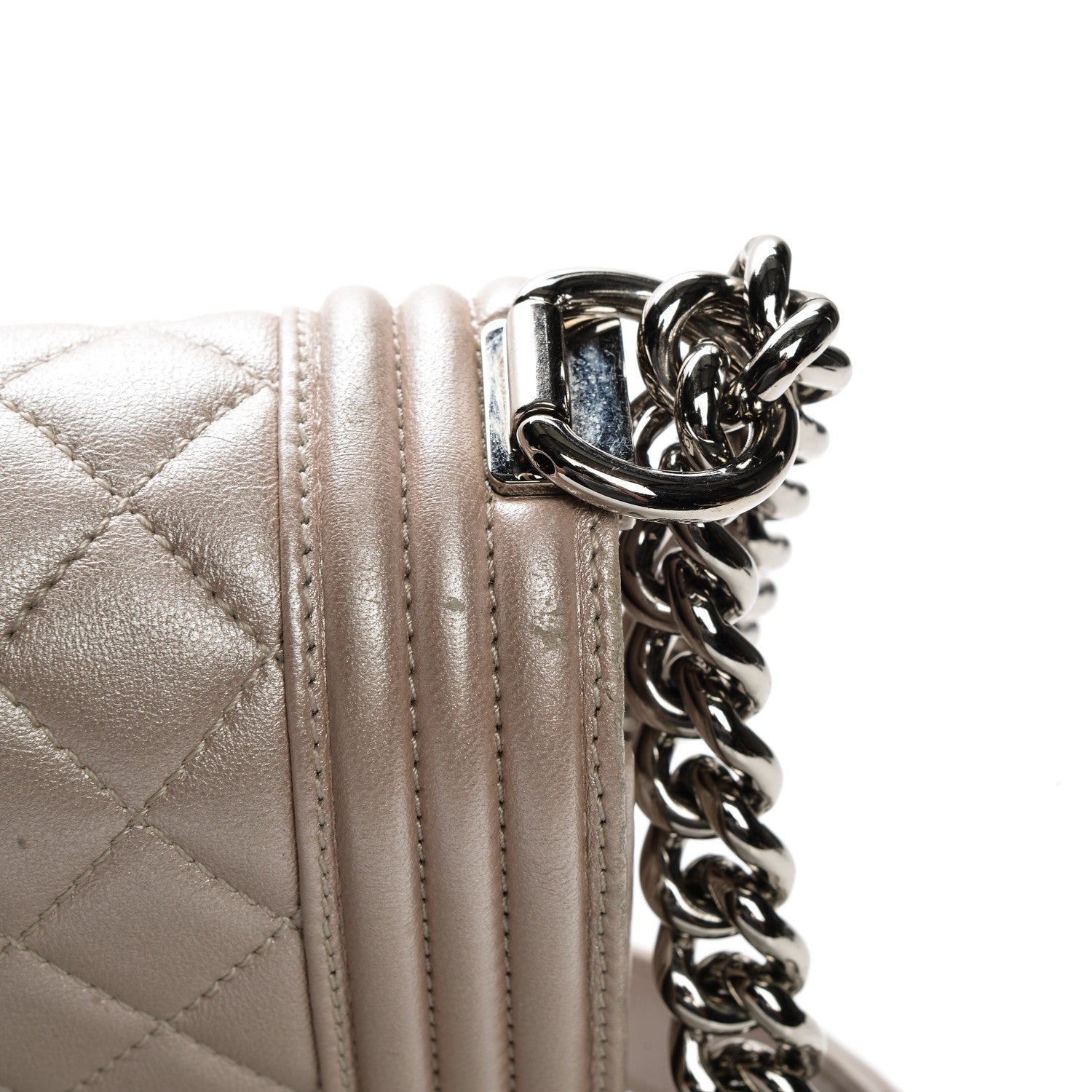 Chanel Metallic Calfskin Medium Boy Flap Light Pink 8 of 11