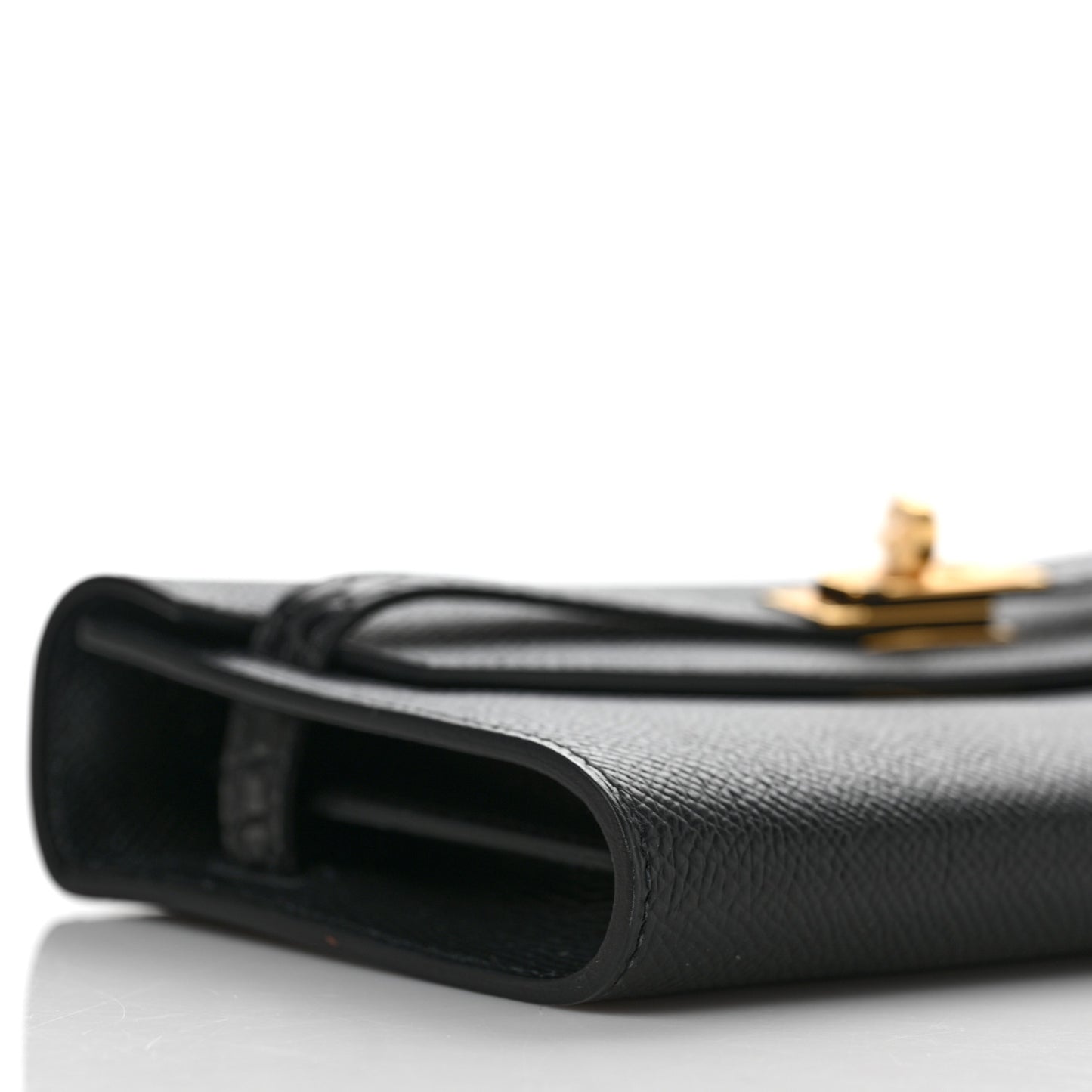 Epsom Matte Alligator Touch Kelly Wallet To Go Black