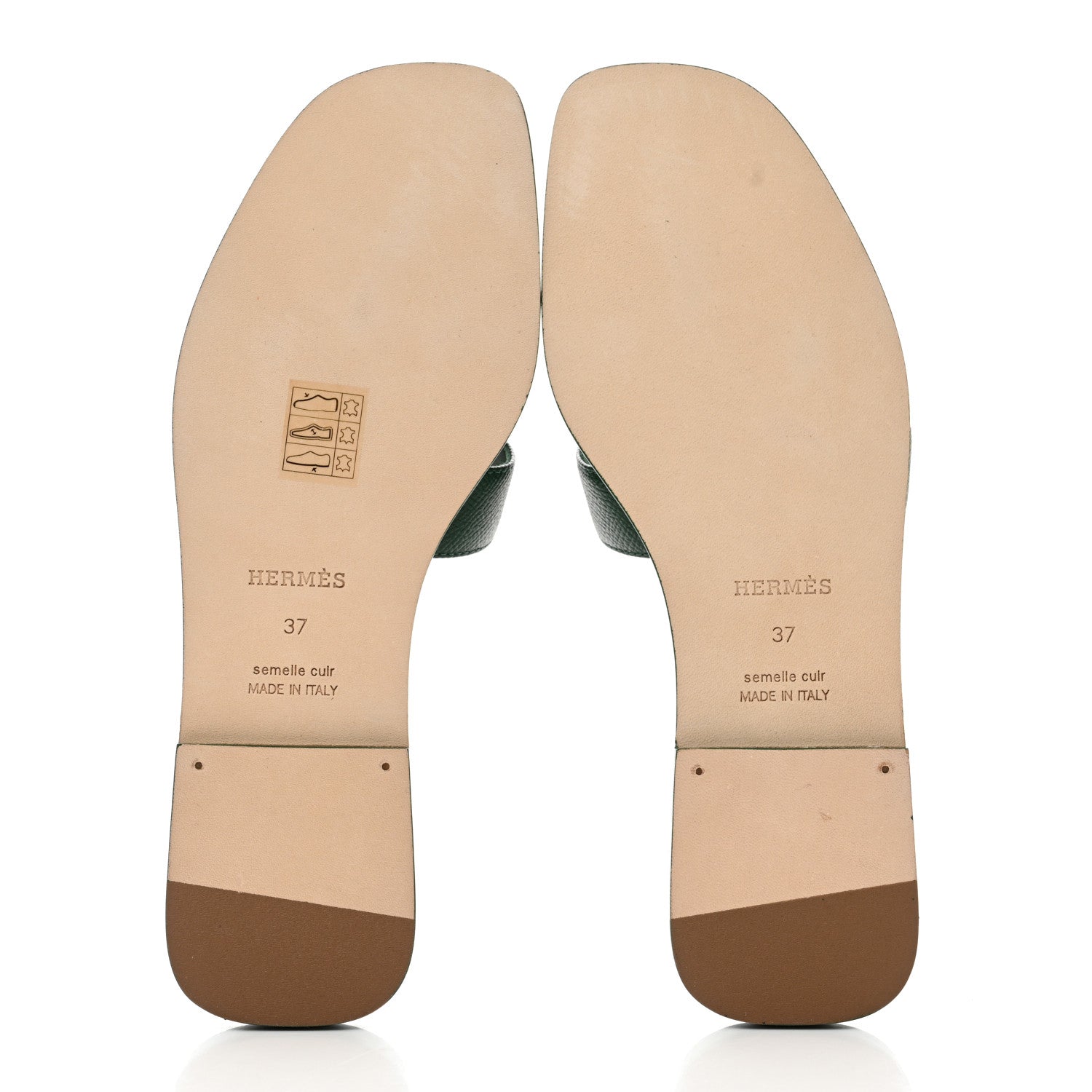 Hermes Epsom Oran Sandals 37 Vert Cactus 5 of 9