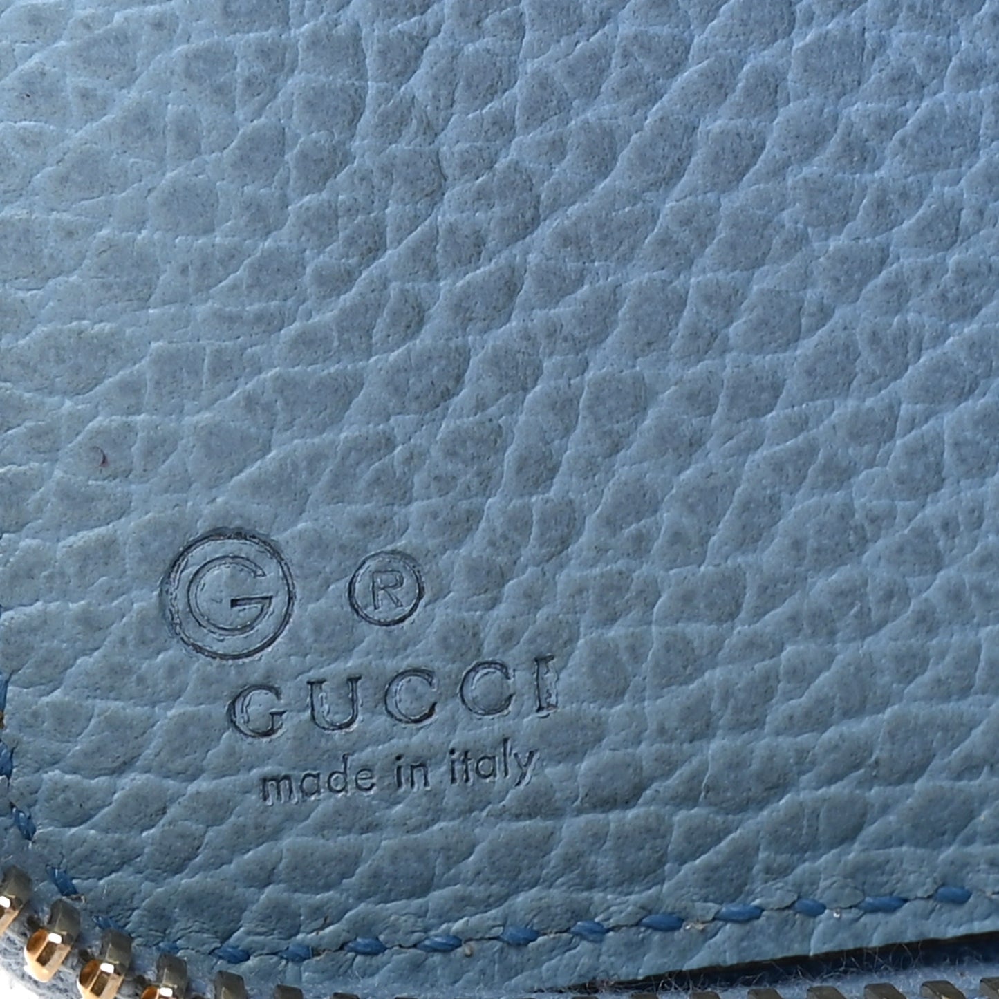 Monogram Dollar Calfskin Zip Around Wallet Beige Ebony Mineral Blue
