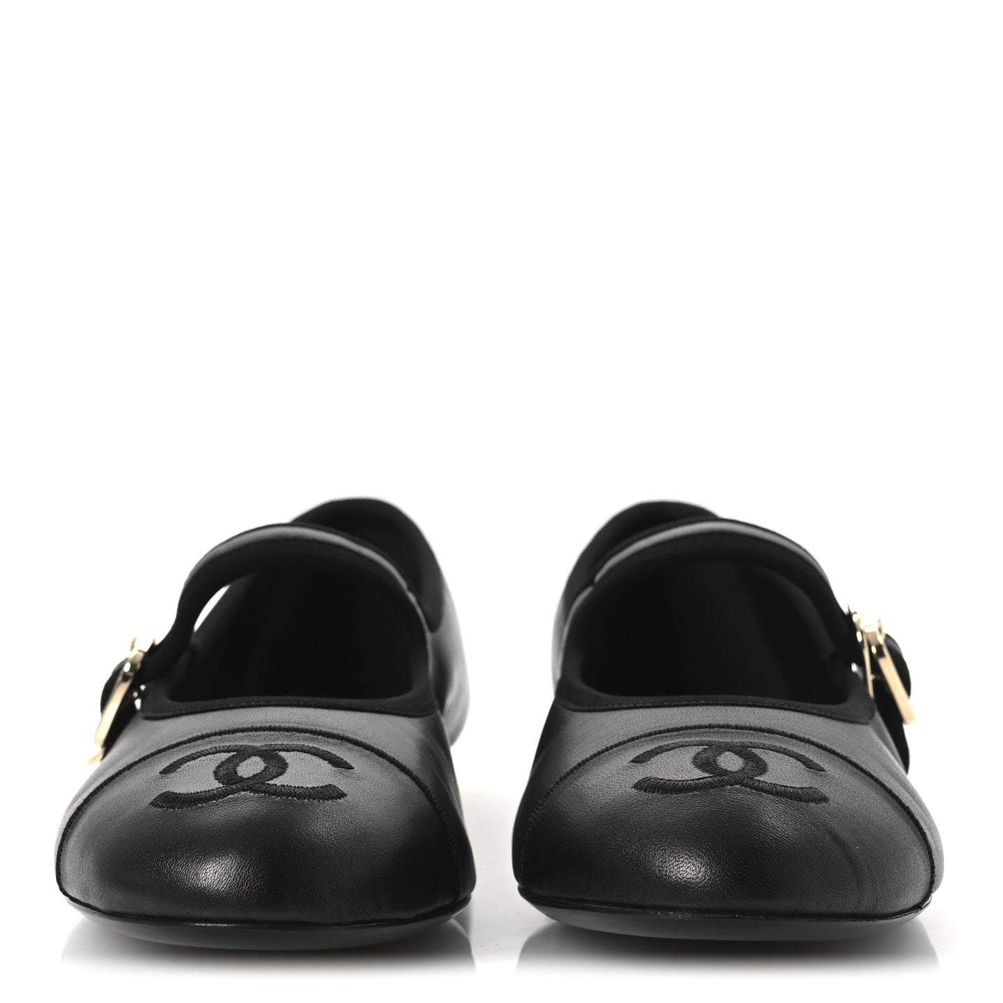 Lambskin Mary Jane Flats 37.5 Black