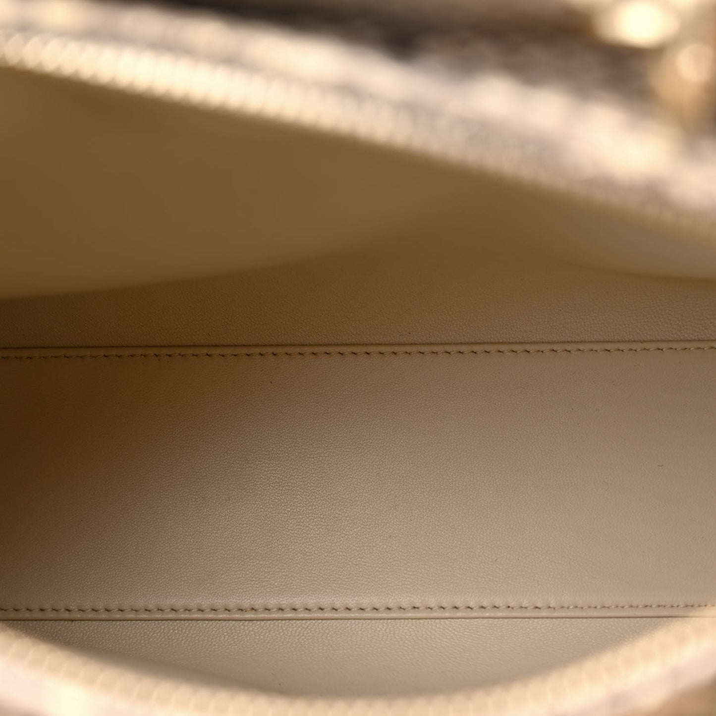 Metallic Snakeskin Large Lady Dior Beige Gold