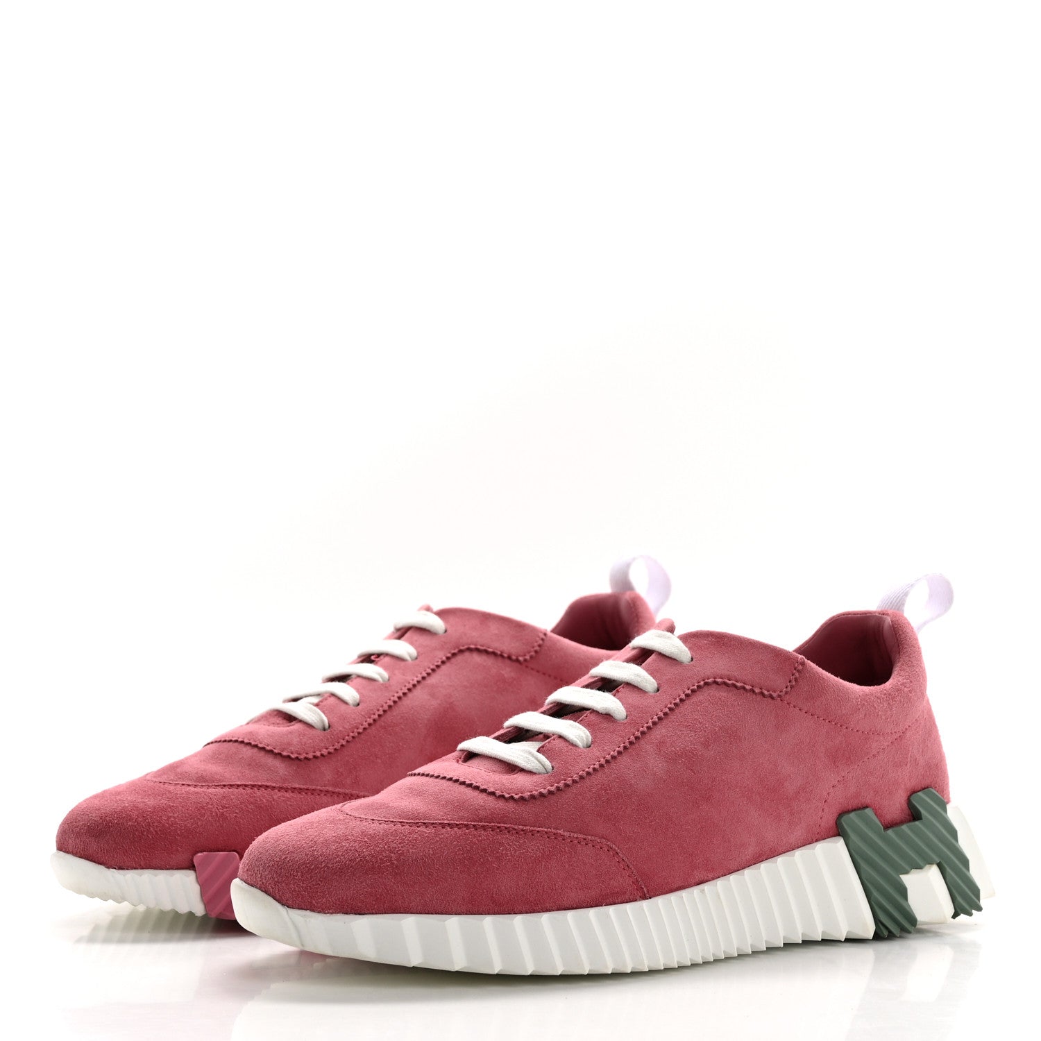 Hermes Suede Goatskin Bouncing Sneakers 38 Rose Aphrodite 3 of 9