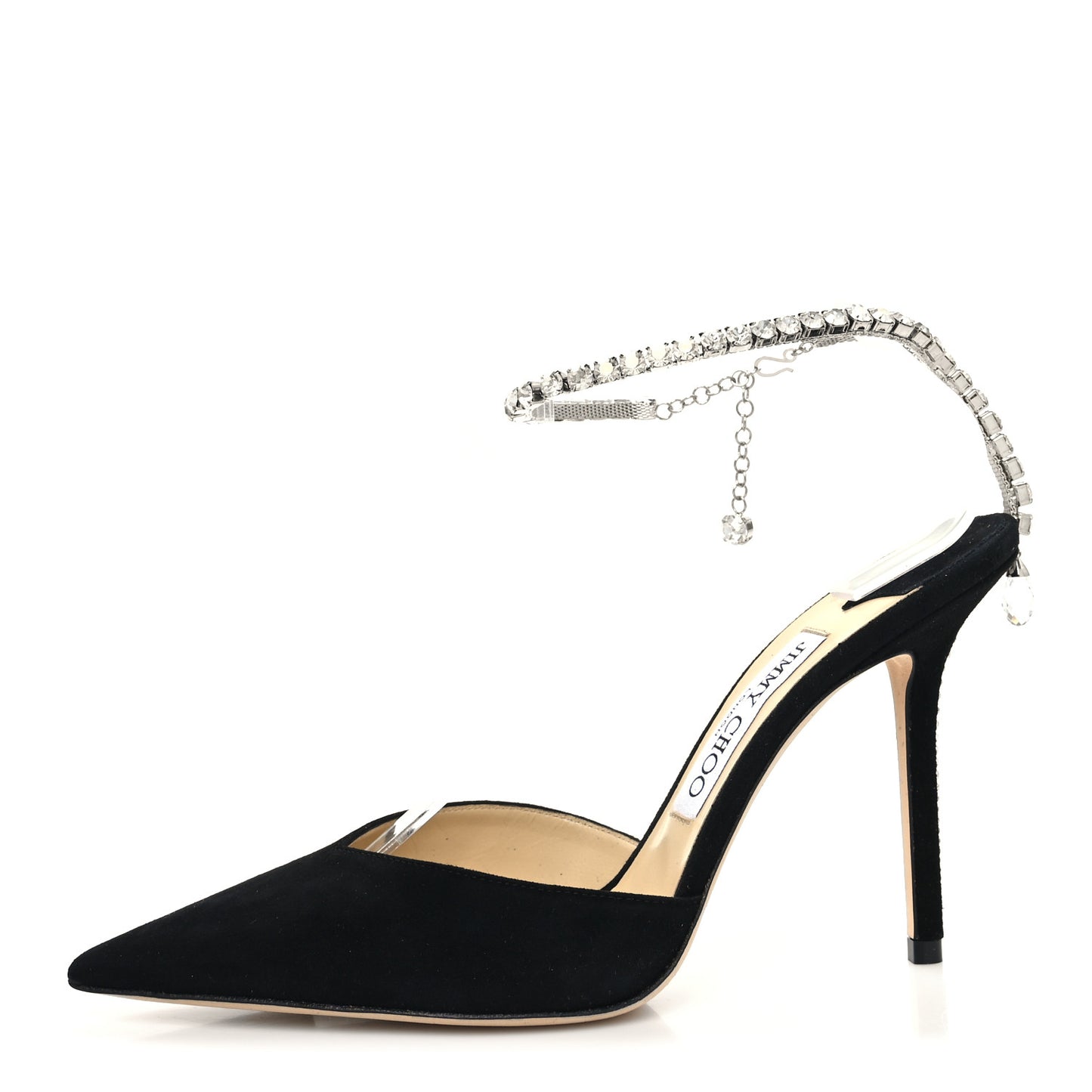 Suede Crystal Saeda 100 Pumps 38.5 Black
