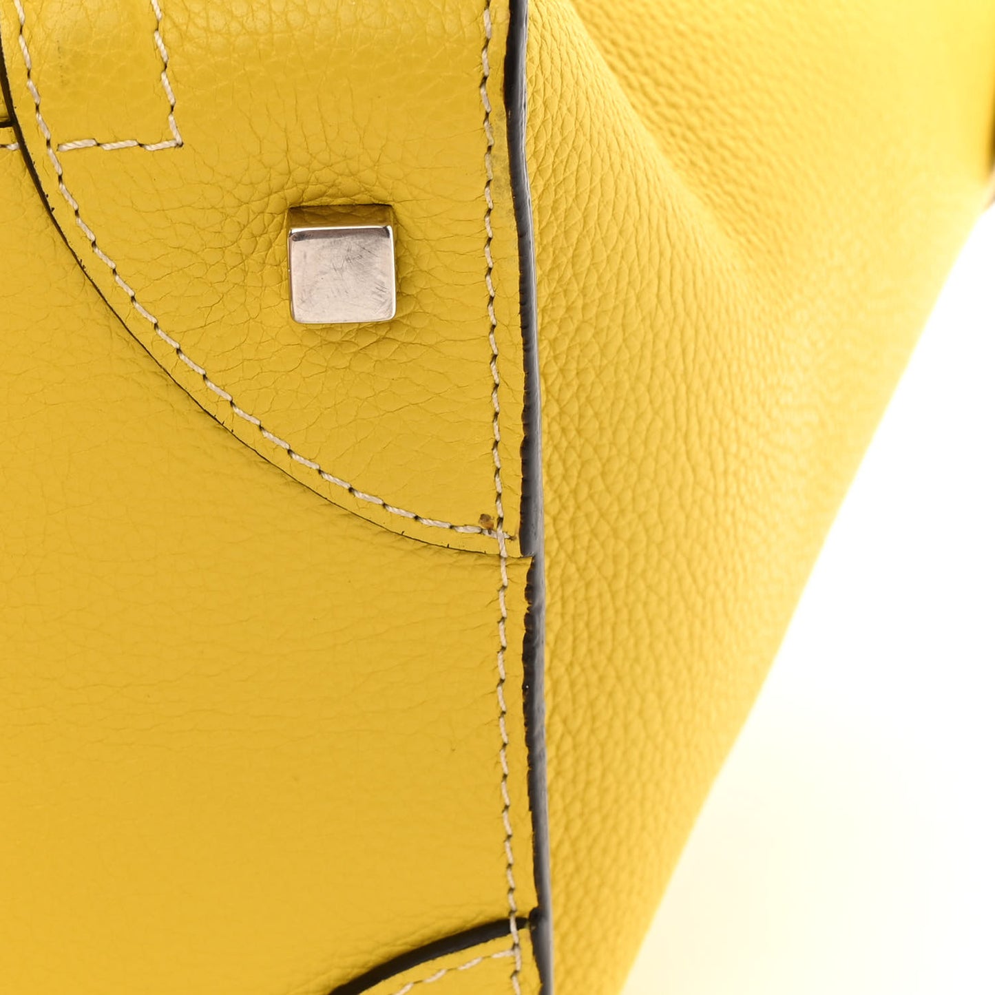 Drummed Calfskin Mini Luggage Citron