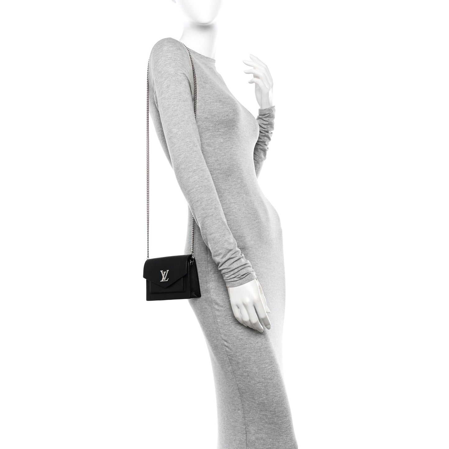 Soft Calfskin Mini My Lockme Chain Pochette Black