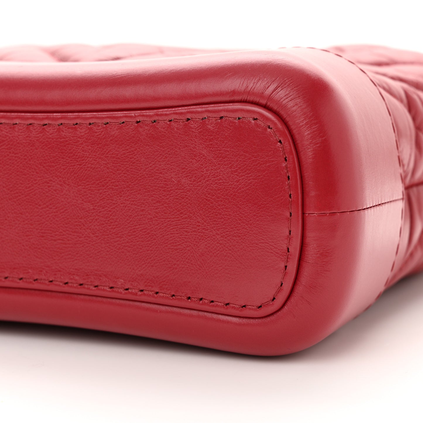 Aged Calfskin Chevron Quilted Small Gabrielle Hobo Red