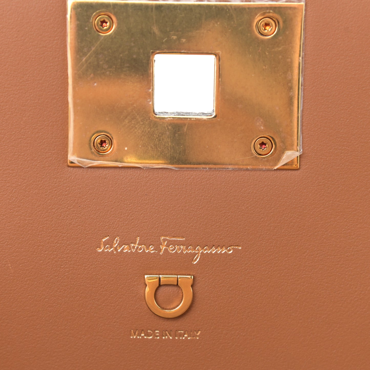 Canvas Calfskin Gancini Medium The Studio Bag Beige Brown