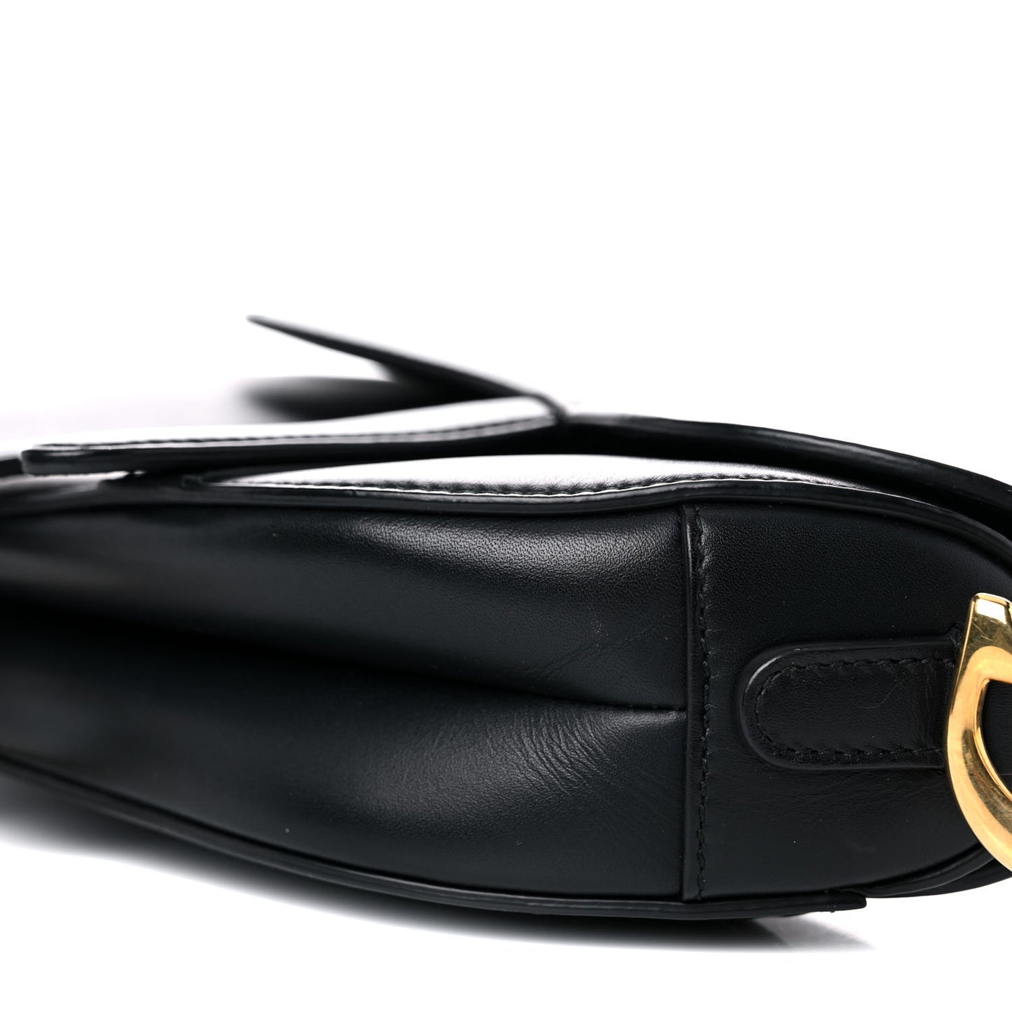 Calfskin Mini Saddle Bag Black