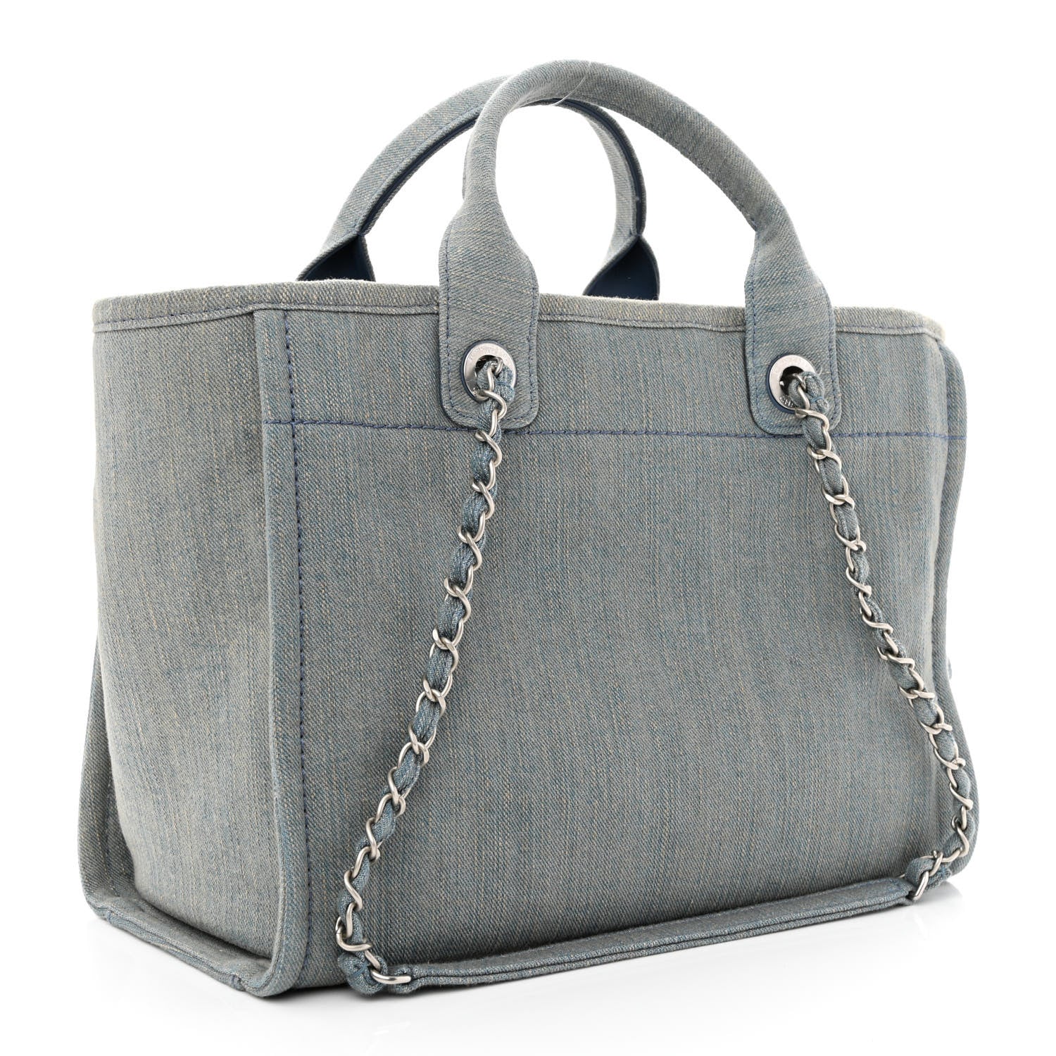 Chanel Denim Small Deauville Tote Light Blue 4 of 13