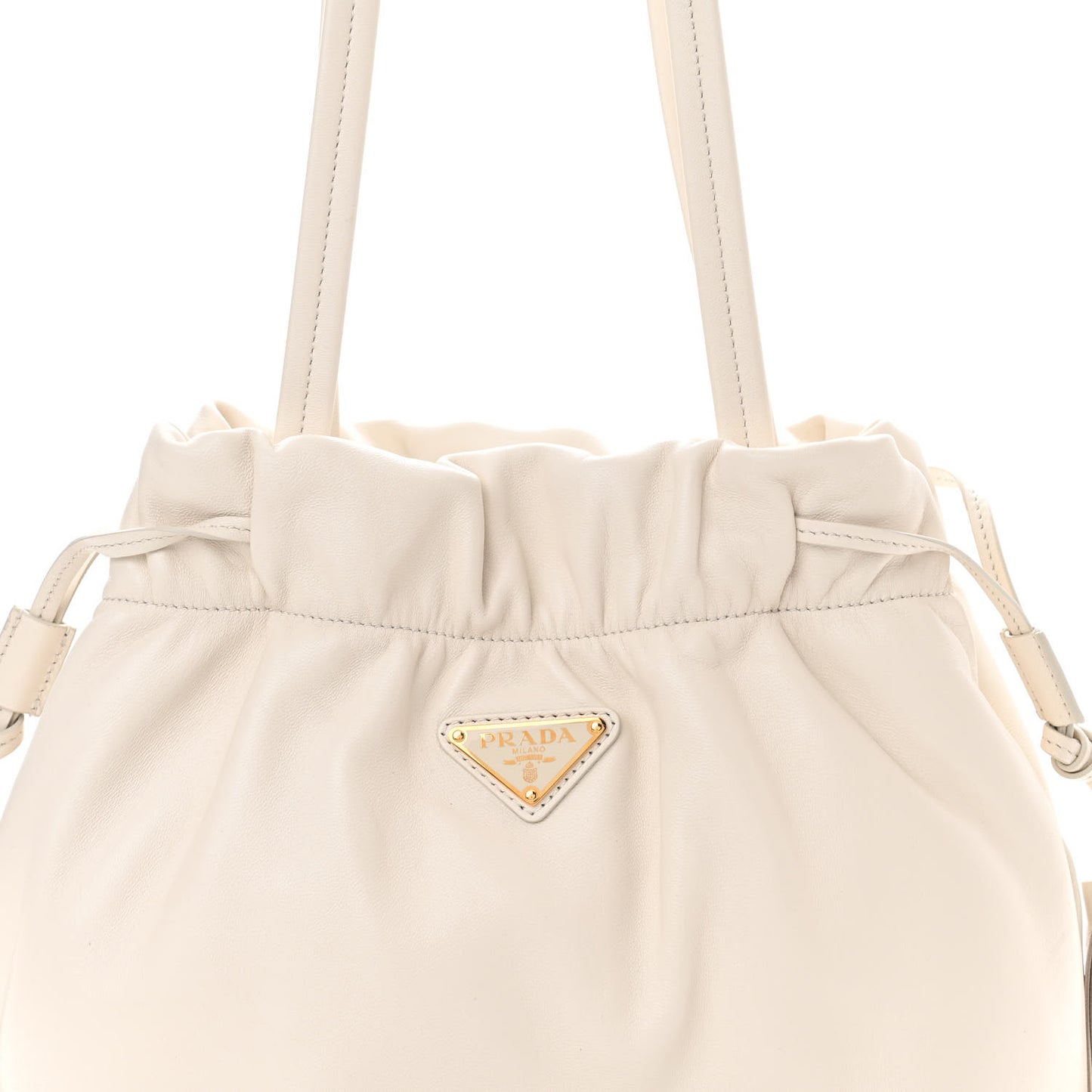 Nappa Drawstring Tote White