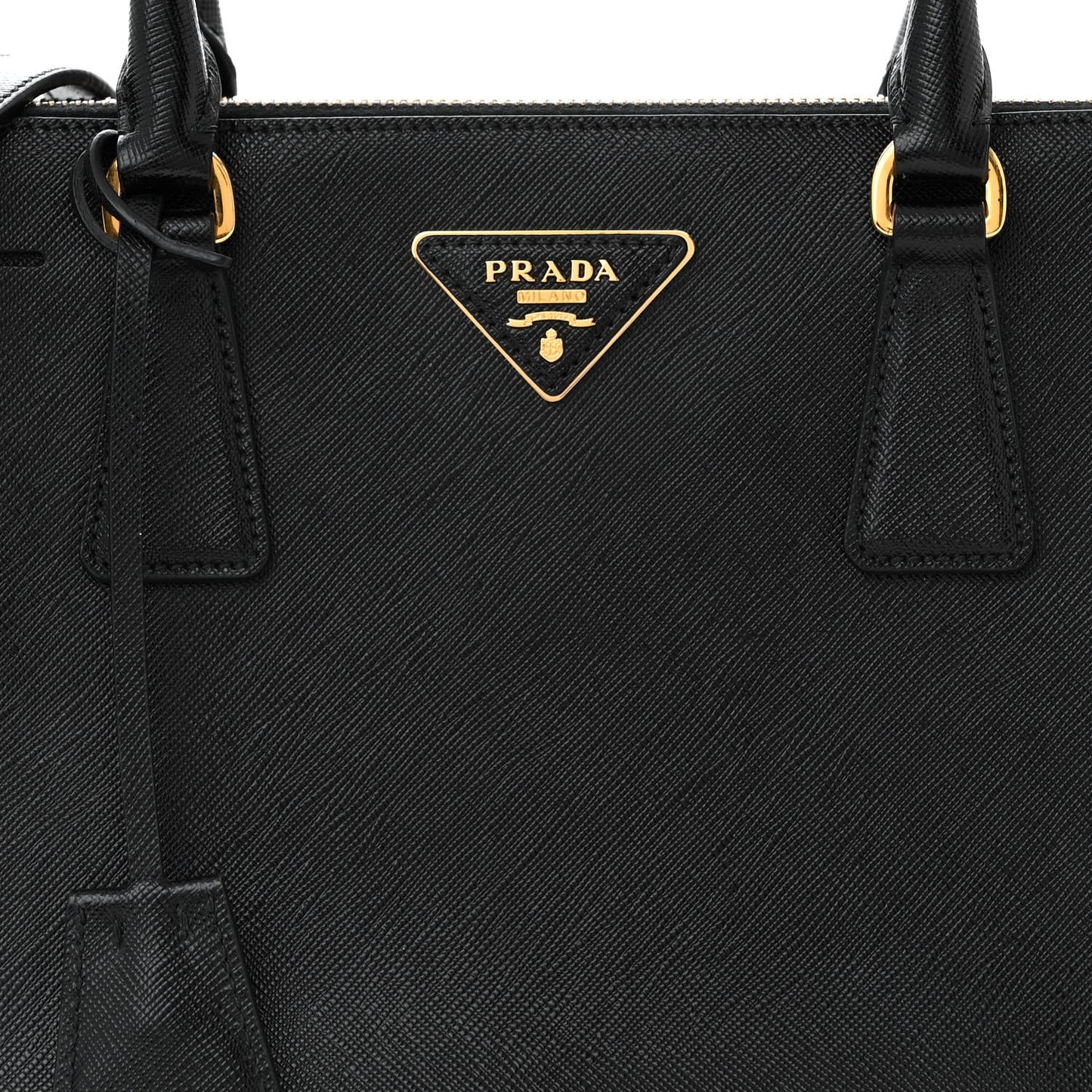 Saffiano Medium Galleria Double Zip Tote Black