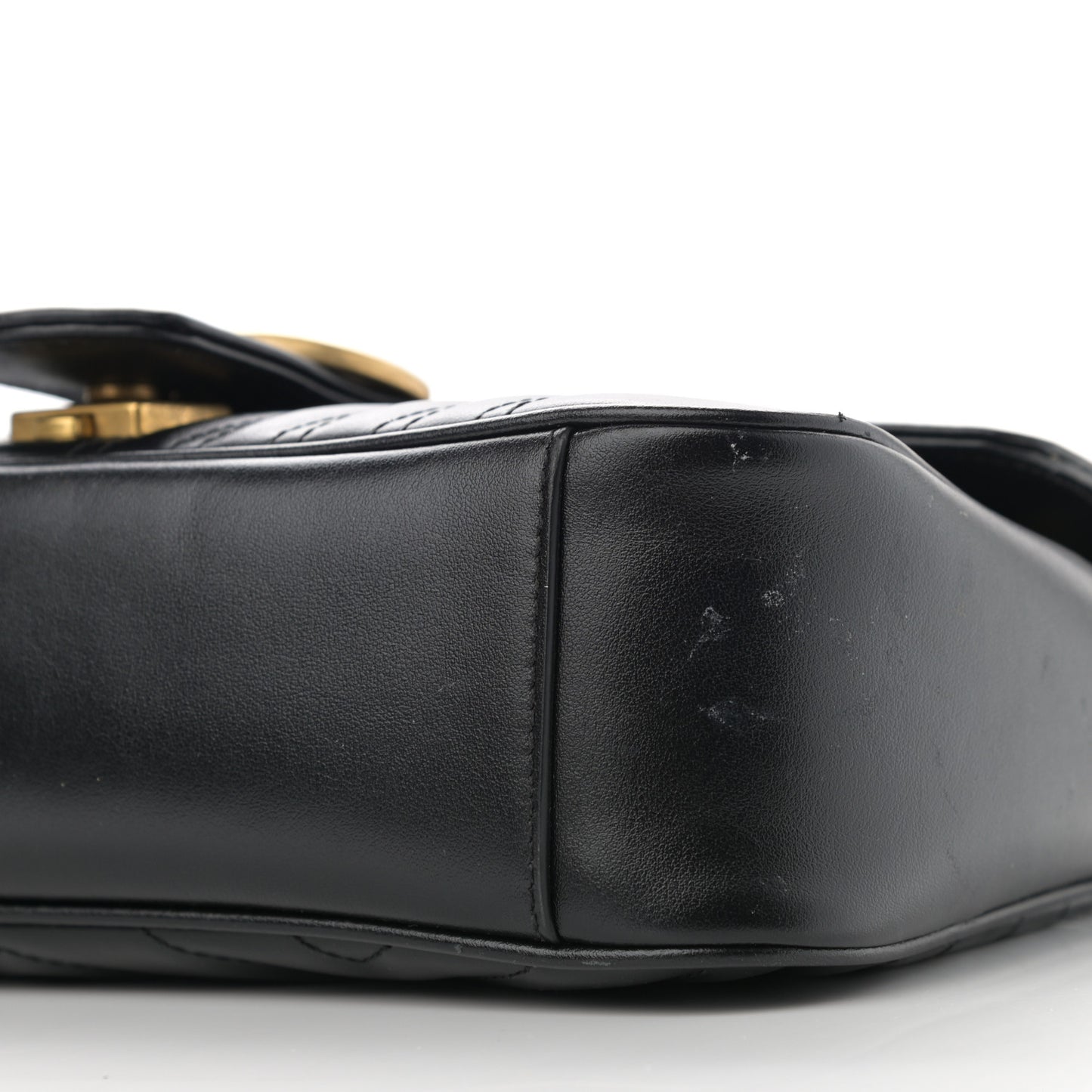 Calfskin Matelasse Small GG Marmont Shoulder Bag Black
