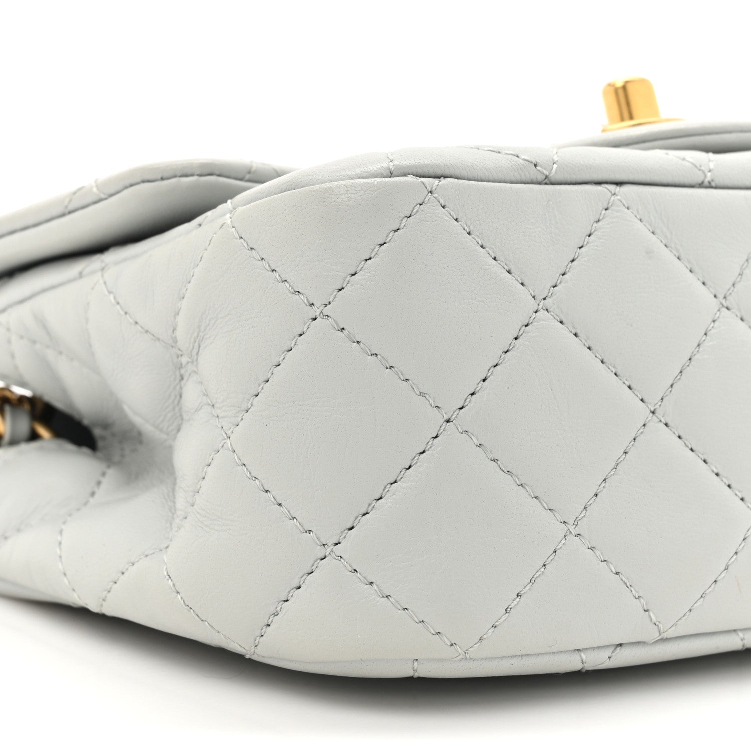Chanel Lambskin Quilted Mini Pearl Crush Flap Light Grey 10 of 10