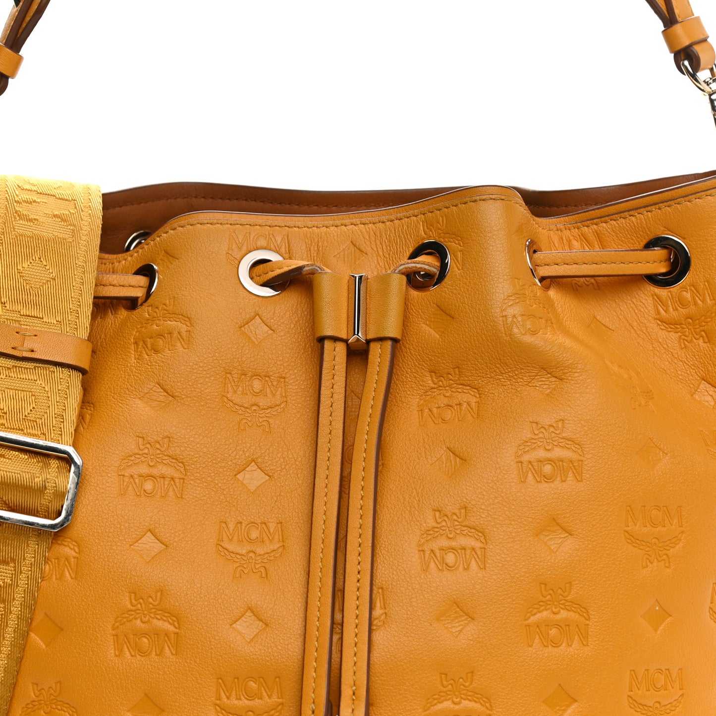 Calfskin Ottomar Monogram Small Essential Bucket Golden Mango
