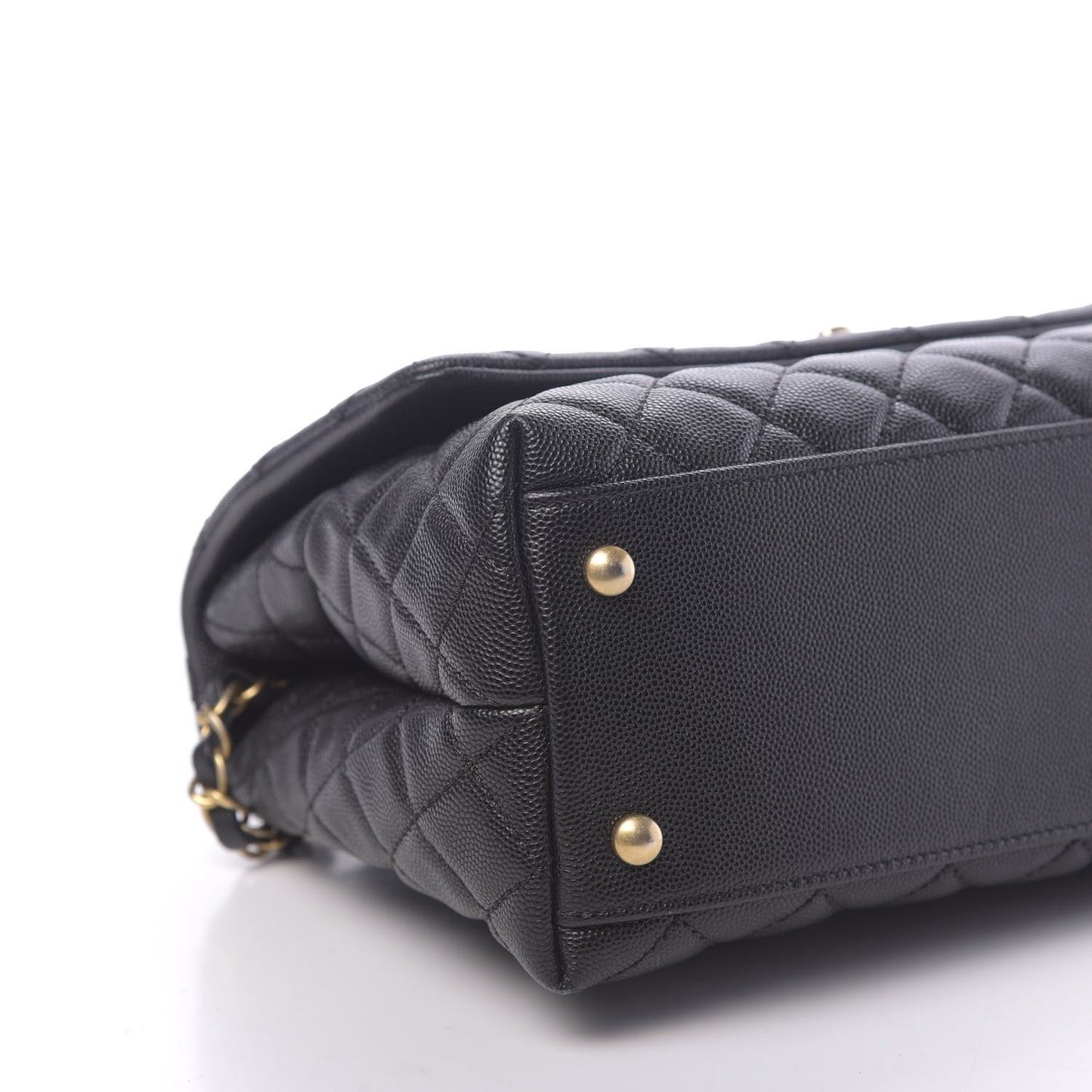 Caviar Quilted Small Coco Handle Flap Black