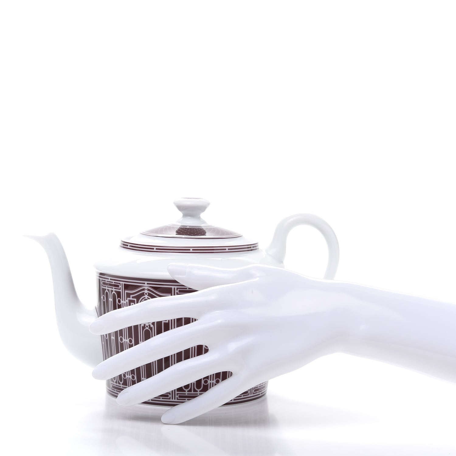 Hermes Porcelain H Deco Tea Set Rouge 2 of 17