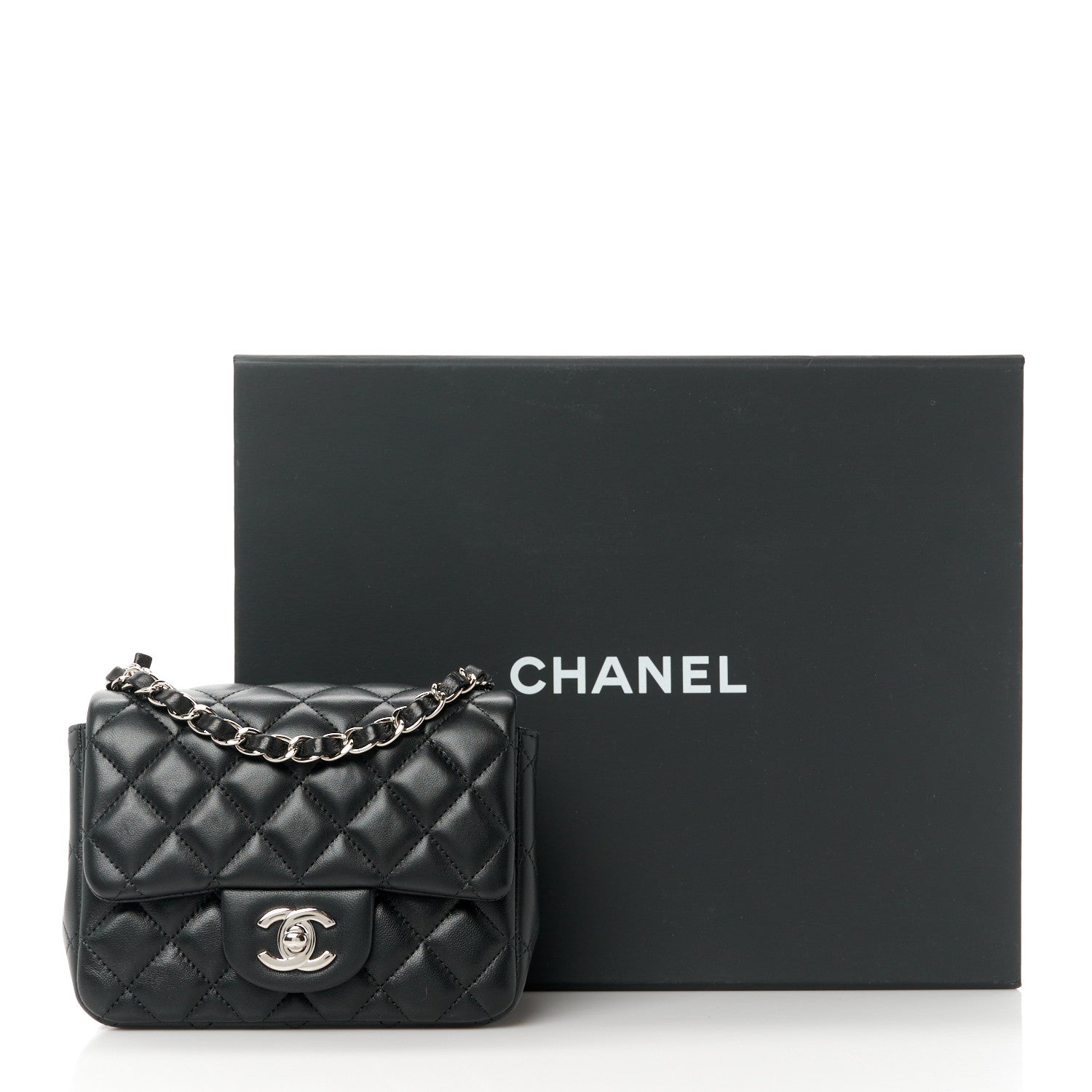 Chanel Lambskin Quilted Mini Square Flap Black 12 of 12