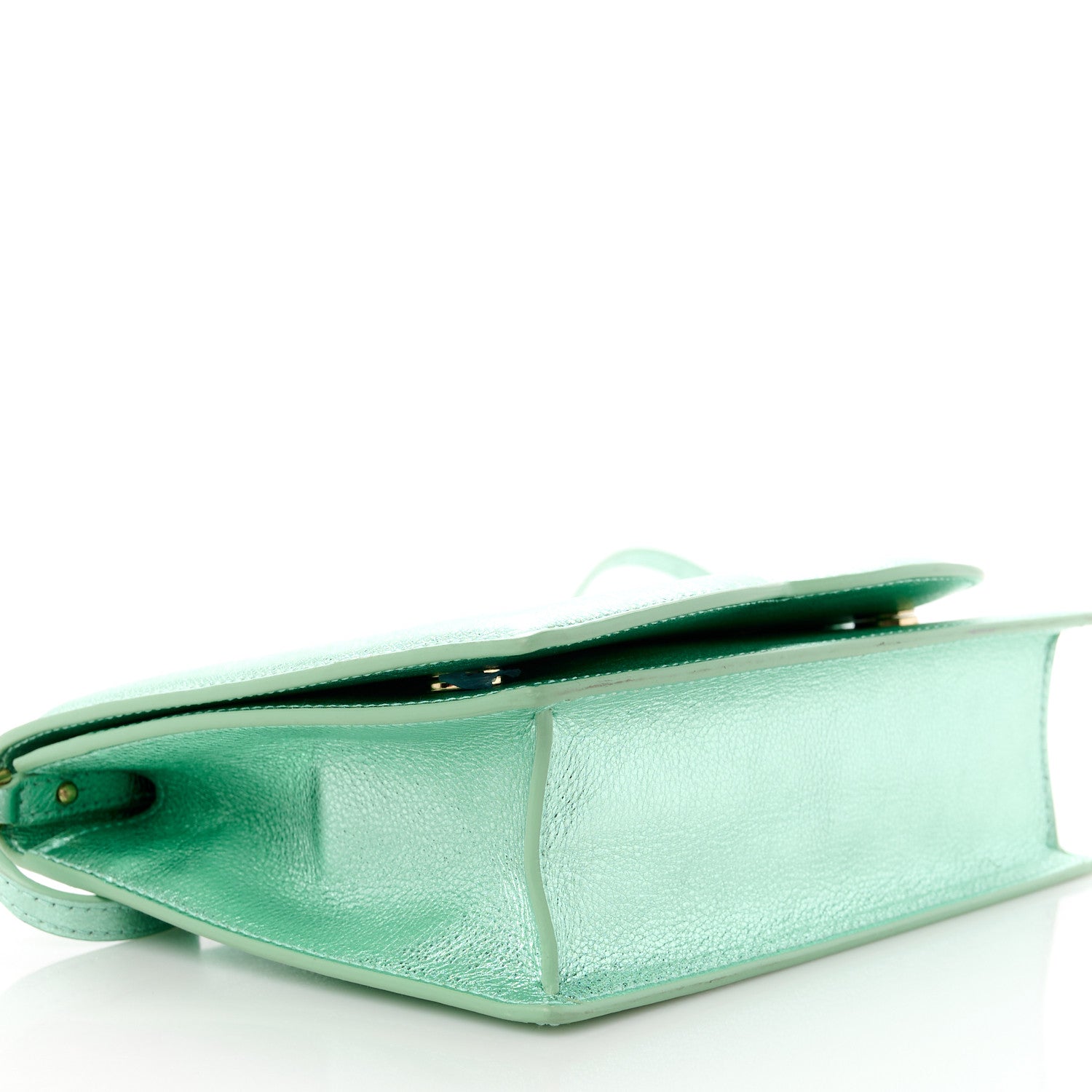 Dolce & Gabbana Metallic Calfskin DG Logo Flap Crossbody Bag Green 8 of 9