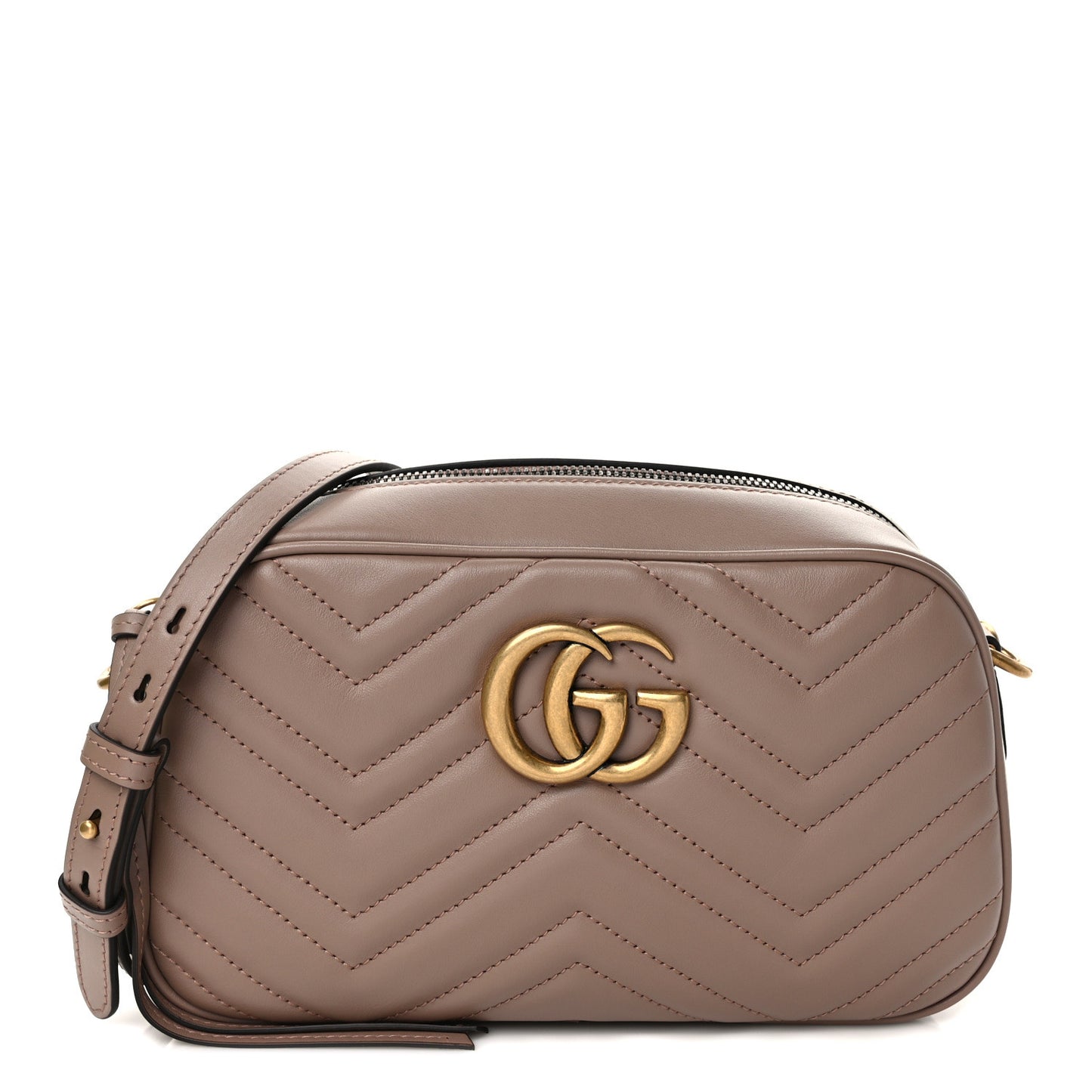 Calfskin Matelasse Small GG Marmont Chain Shoulder Bag Porcelain Rose