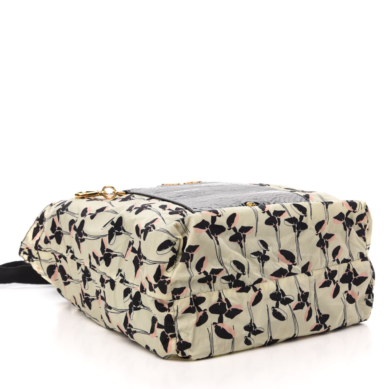 Miu Miu Nylon Patent Faille Foldable Tote Black Multicolor 4 of 10