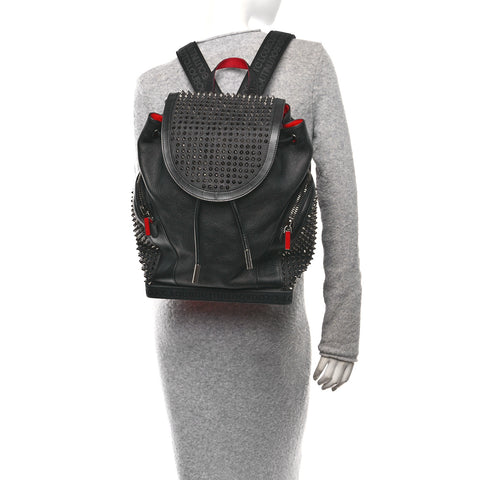Calfskin Spiked Explorafunk Backpack Black