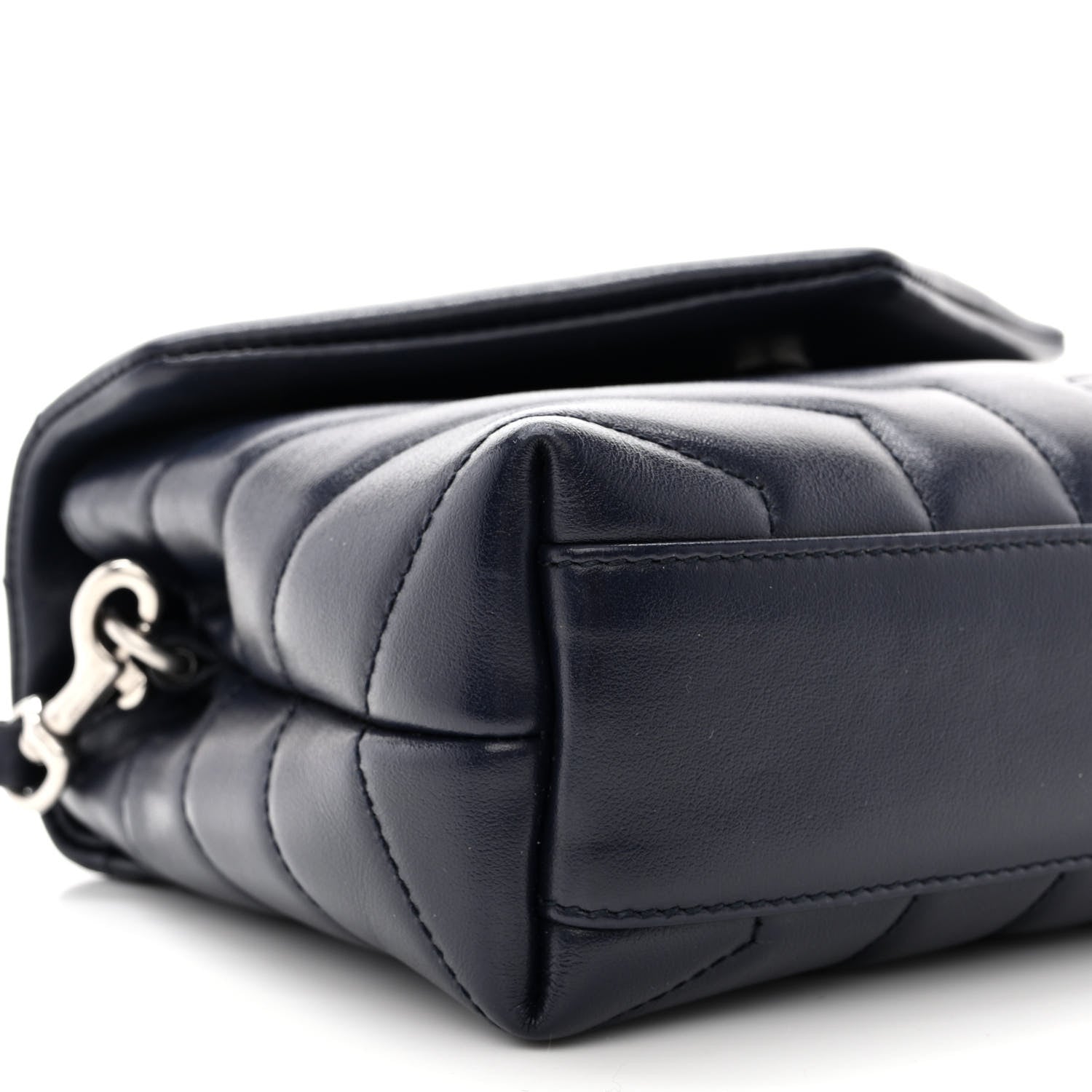 Saint Laurent Calfskin Y Quilted Monogram Toy Loulou Chain Satchel Medium Blue 9 of 13