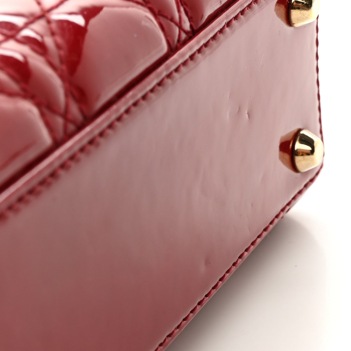 Patent Cannage Mini Lady Dior Red