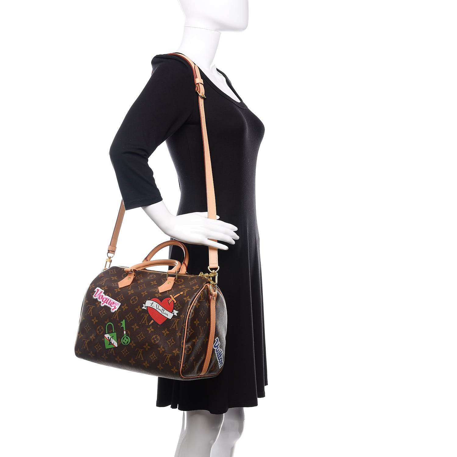 Louis Vuitton Monogram Patches Speedy Bandouliere 30 2 of 12